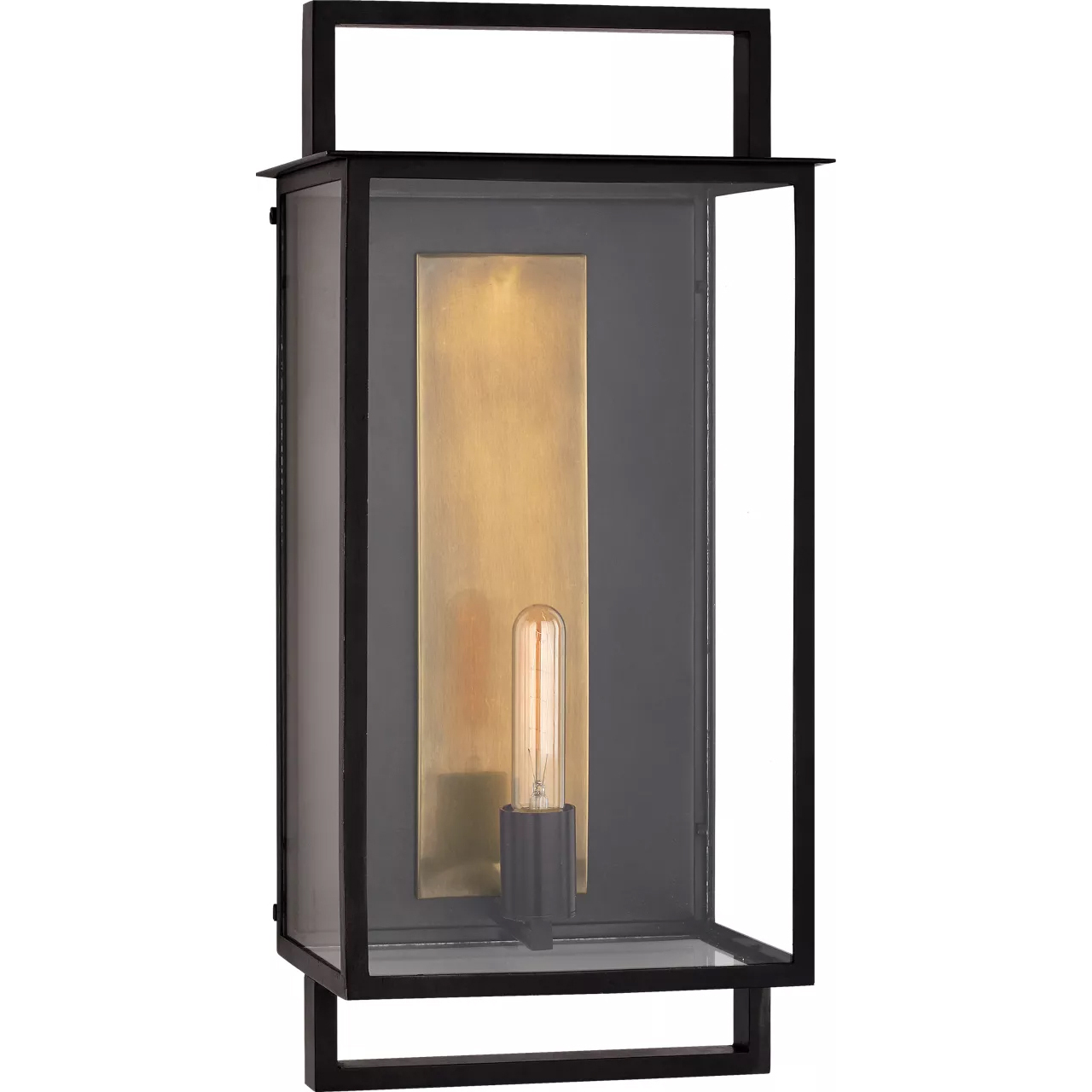 Ian K. Fowler Halle 1 Light 23 inch Aged Iron and Clear Glass Outdoor Wall Lantern, Large