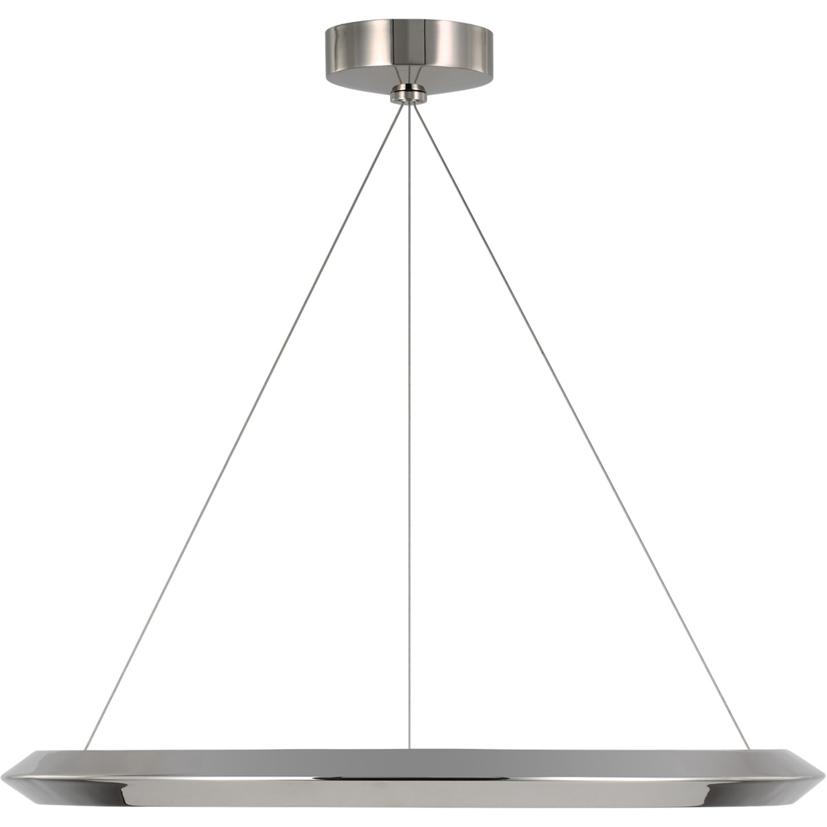 Peter Bristol Racetrack LED 28 inch Polished Nickel Ring Chandelier Ceiling Light
