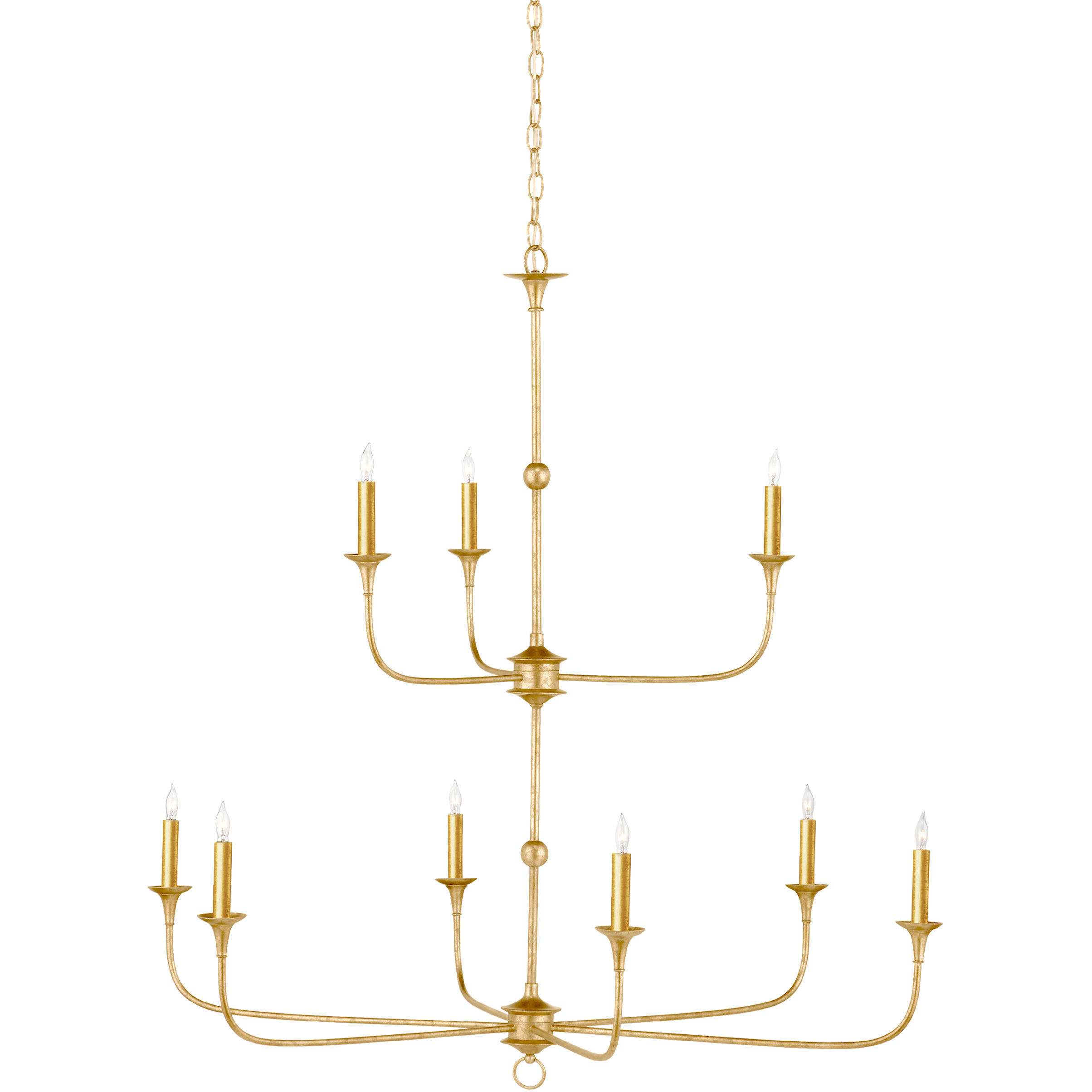Nottaway 9 Light 44.25 inch Contemporary Gold Leaf and Contemporary Gold Chandelier Ceiling Light