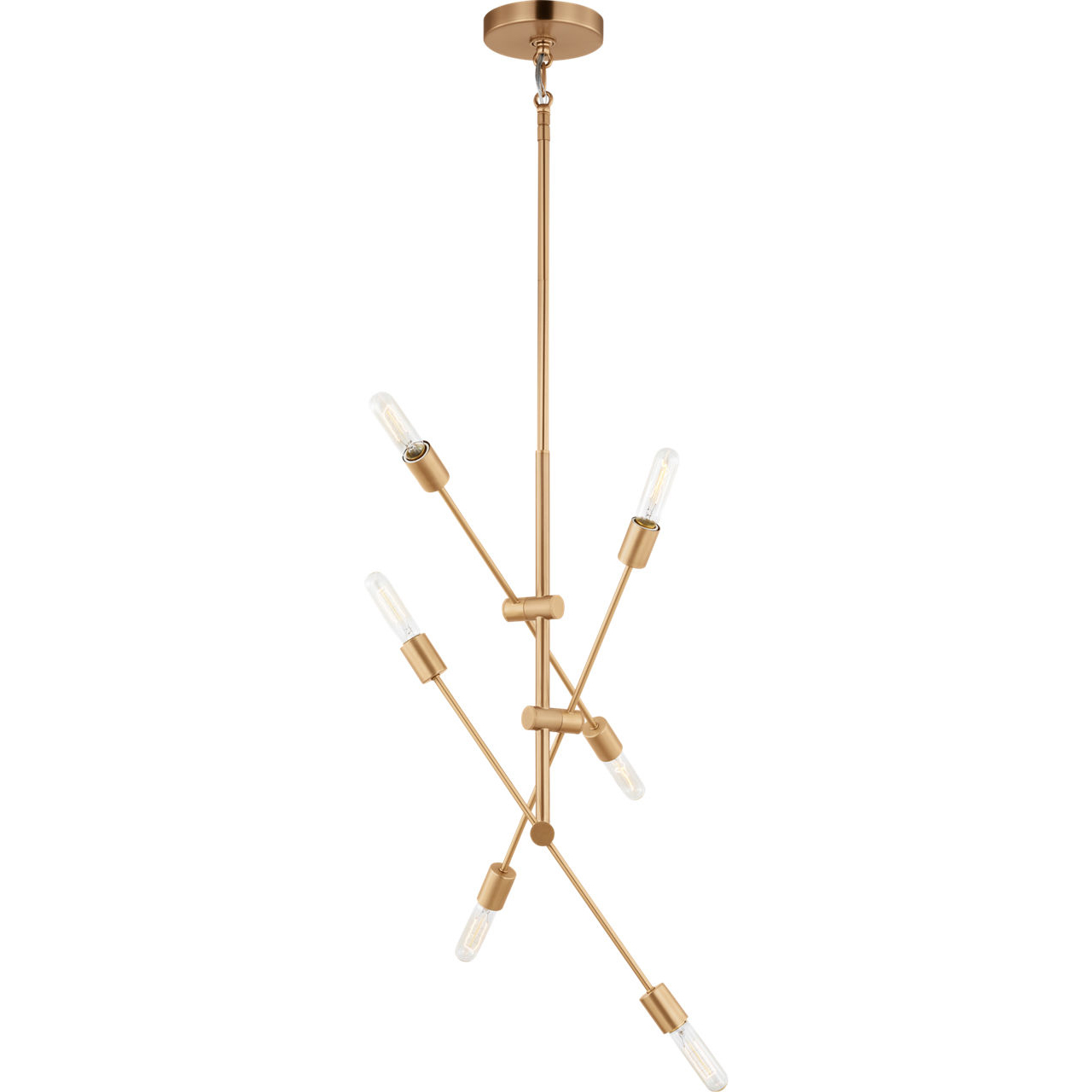 Sean Lavin Axis 6 Light 35.25 inch Satin Brass Chandelier Ceiling Light