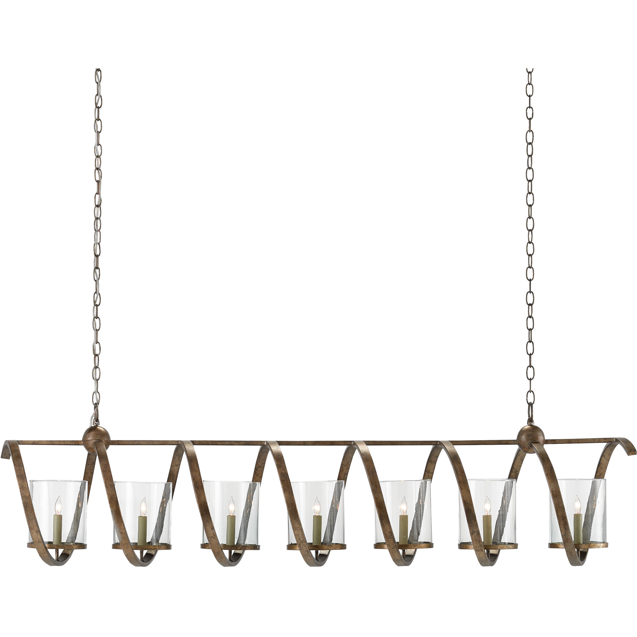 Maximus 7 Light 64 inch Pyrite Bronze Chandelier Ceiling Light