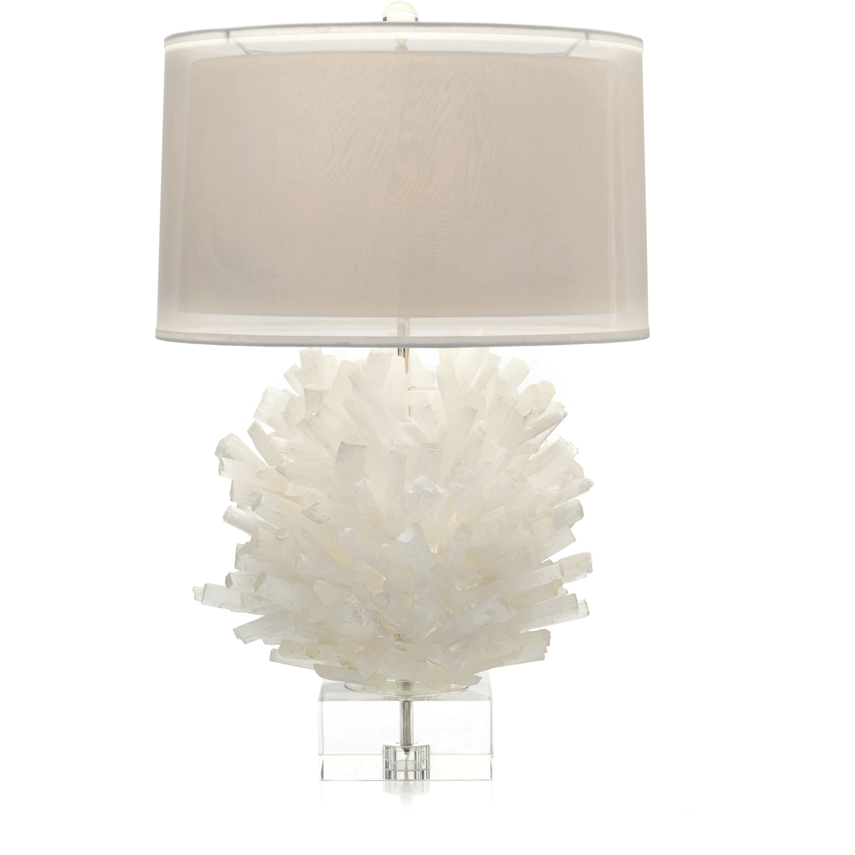 Selenite 32 inch 150.00 watt Translucent and White Table Lamp Portable Light