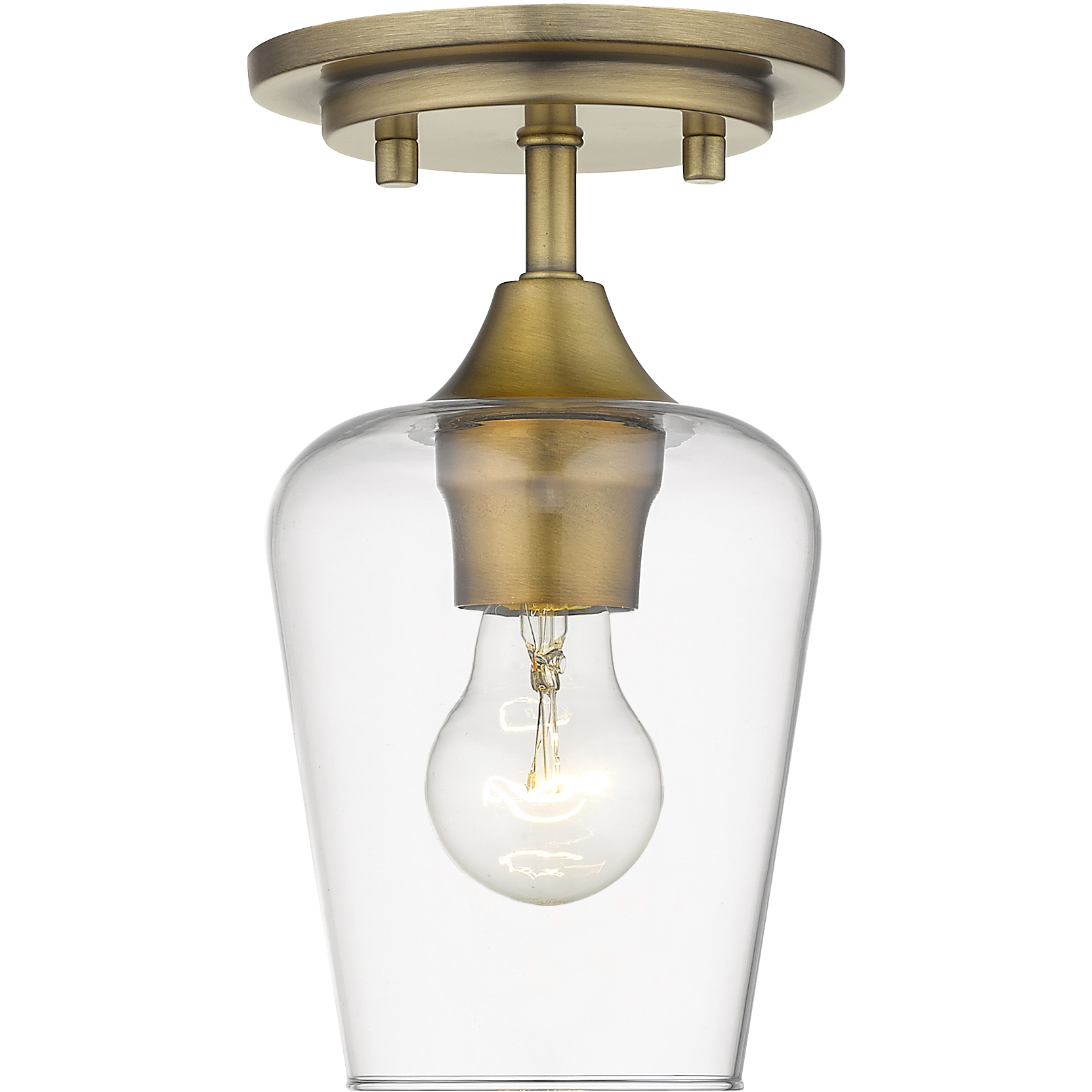 Joliet 1 Light 5.5 inch Olde Brass Flush Mount Ceiling Light