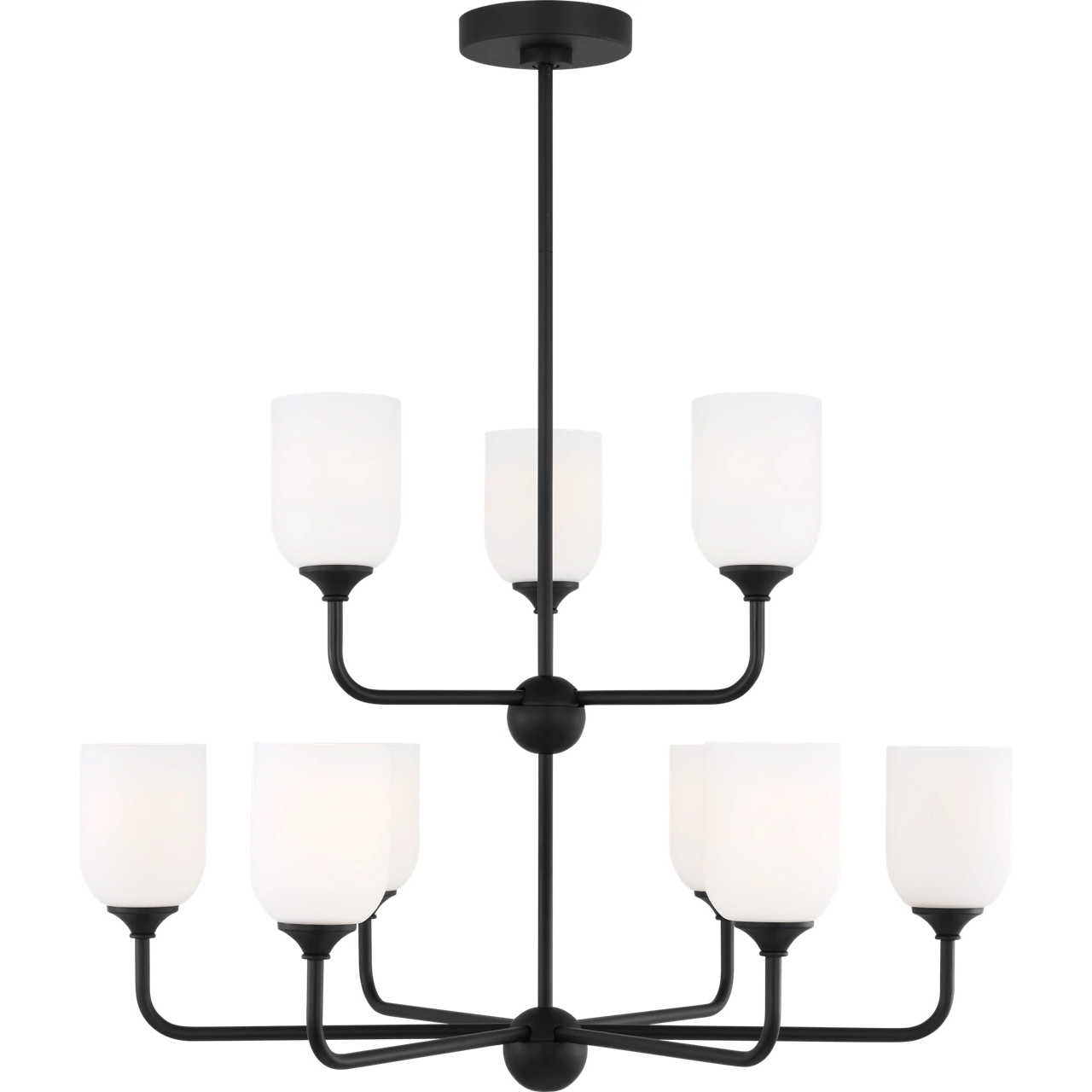Emile 9 Light 30 inch Midnight Black Chandelier Ceiling Light