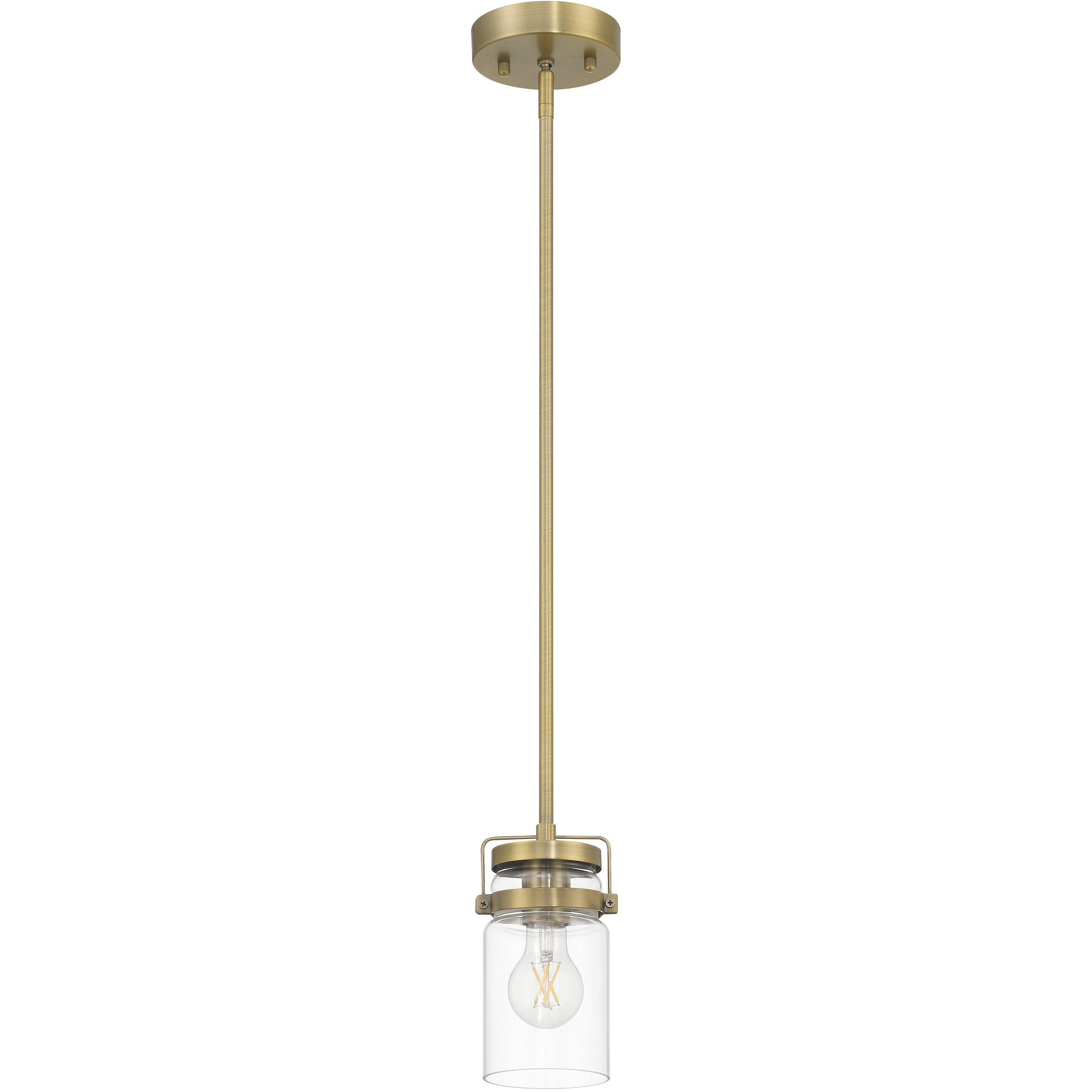 Shelby LED 4.5 inch Brushed Gold and Clear Pendant Ceiling Light