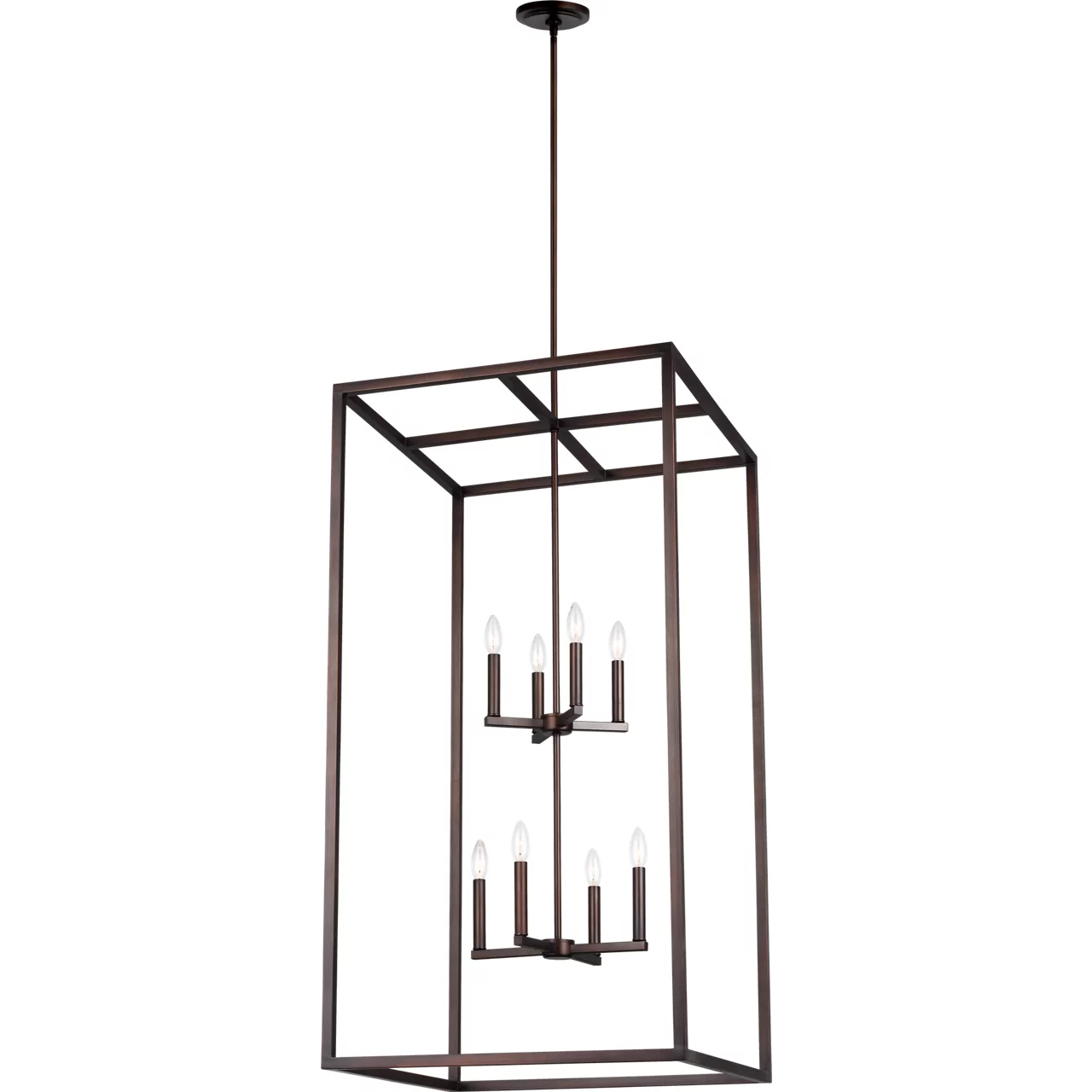 Moffet Street 8 Light 23.5 inch Bronze Foyer Pendant Ceiling Light, Extra Large