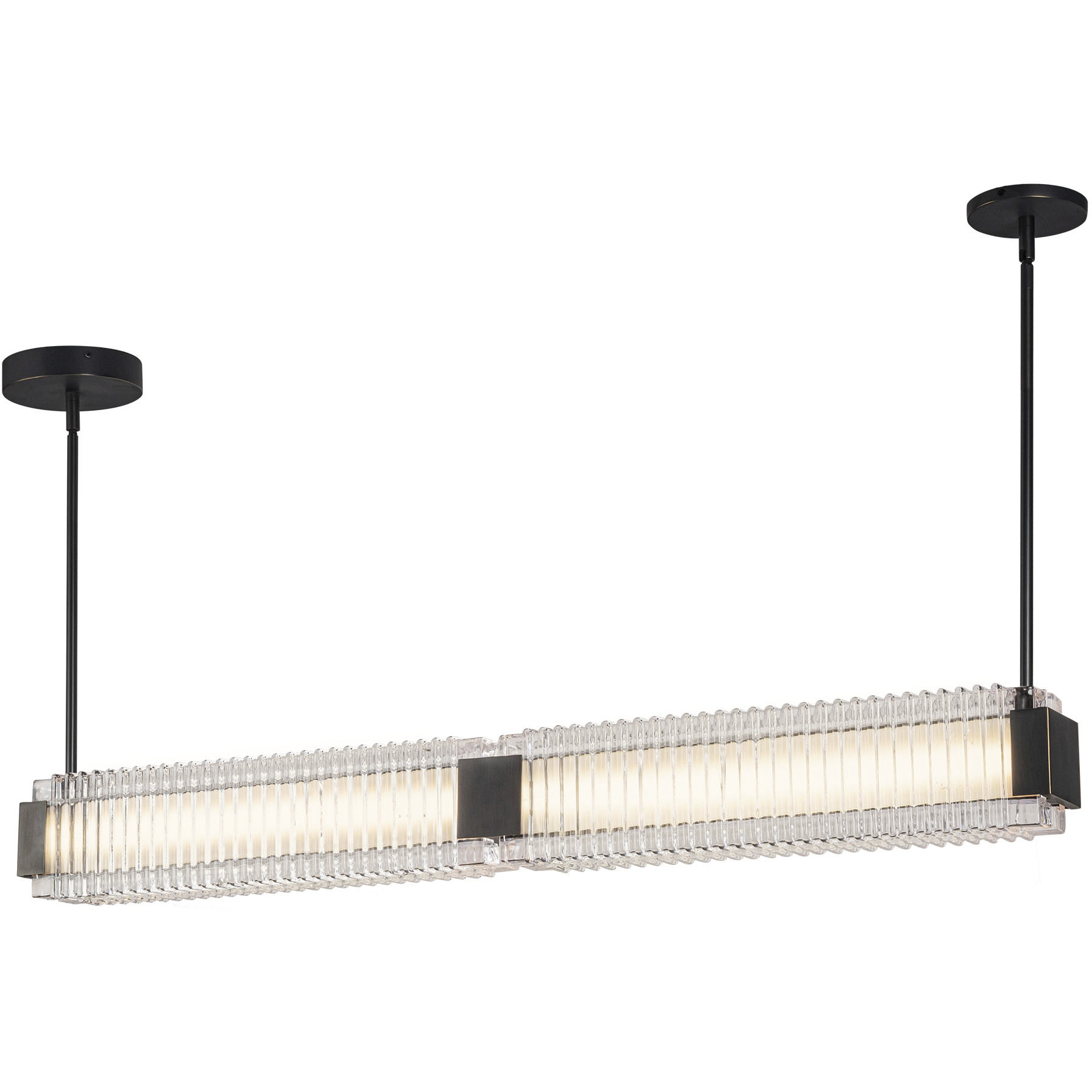 Alai LED 47 inch Urban Bronze/Ribbed Glass Linear Pendant Ceiling Light