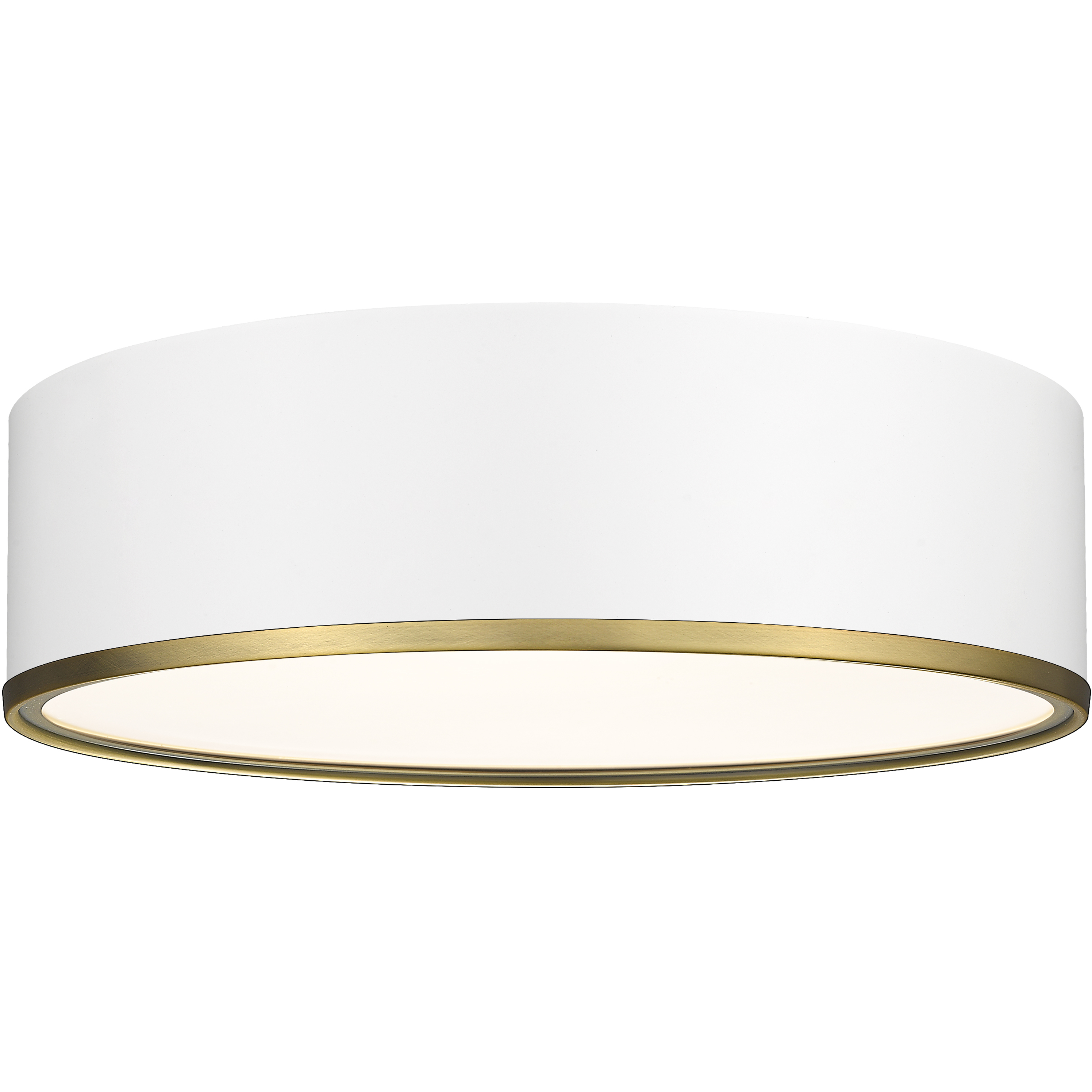 Arlo 4 Light 20.25 inch Matte White and Rubbed Brass Flush Mount Ceiling Light