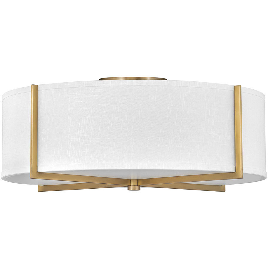 Galerie Axis 4 Light 25.5 inch Heritage Brass Indoor Semi-Flush Mount Ceiling Light