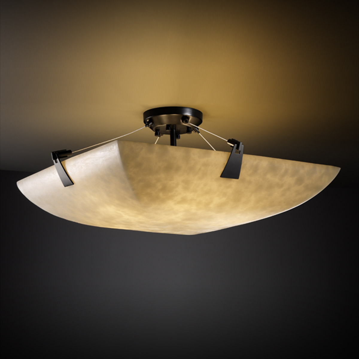 Clouds 8 Light 39 inch Matte Black Semi-Flush Bowl Ceiling Light in Square Bowl, Incandescent