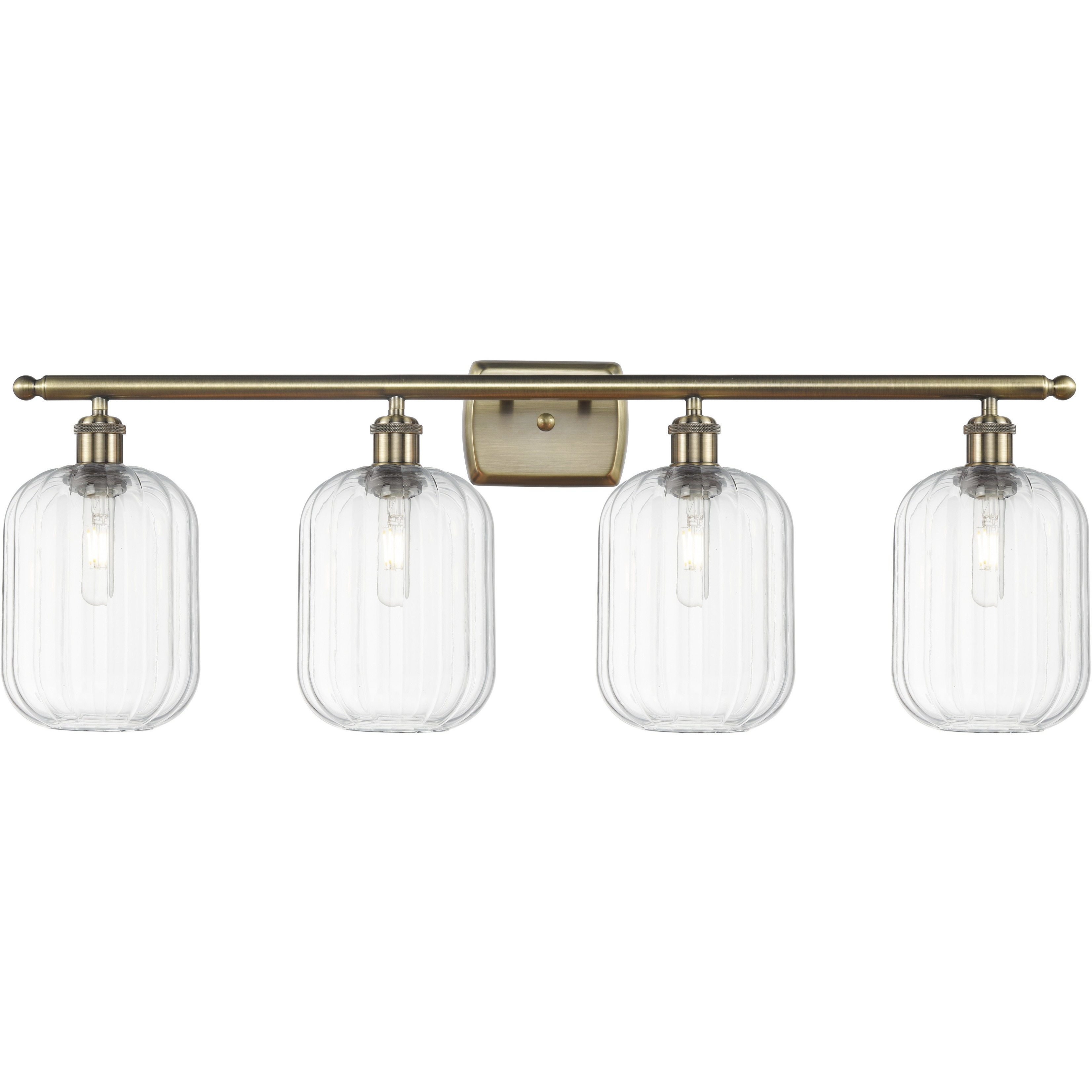 Ballston Preston 4 Light 36.75 inch Antique Brass Bath Vanity Light Wall Light in Clear