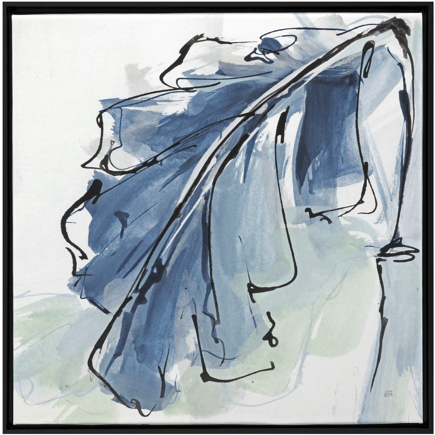 Luxe Banana Leaf Blue and Green Canvas, Propac