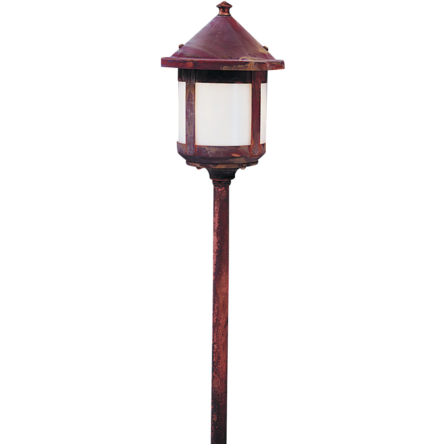 Berkeley 12V 18 watt Verdigris Patina Landscape Light in White Opalescent