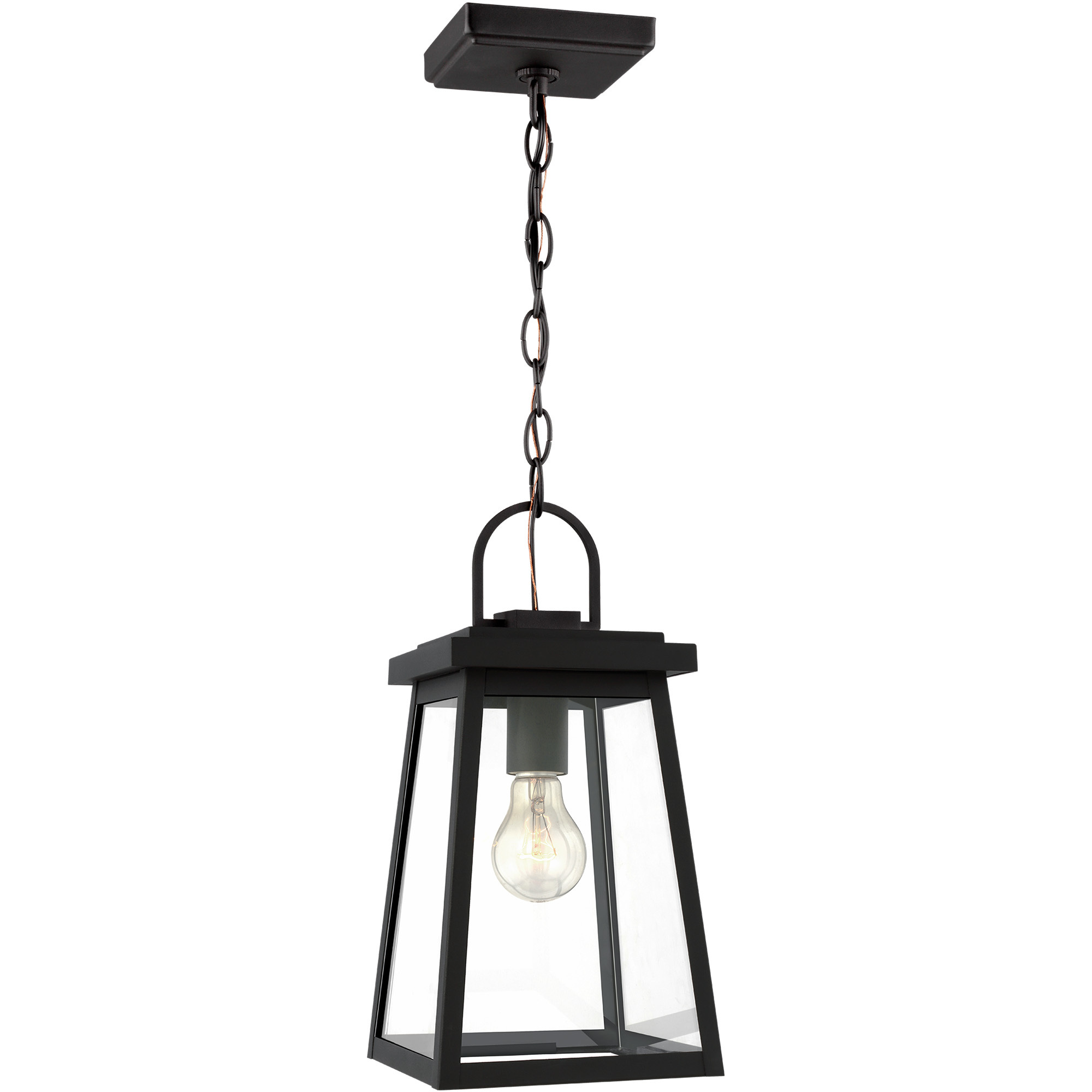 Founders 1 Light 7 inch Black Outdoor Pendant