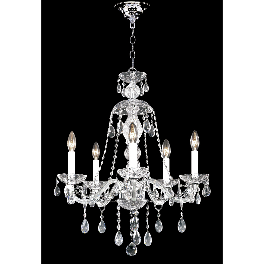 Palace Ice 5 Light 21 inch Silver Chandelier Ceiling Light