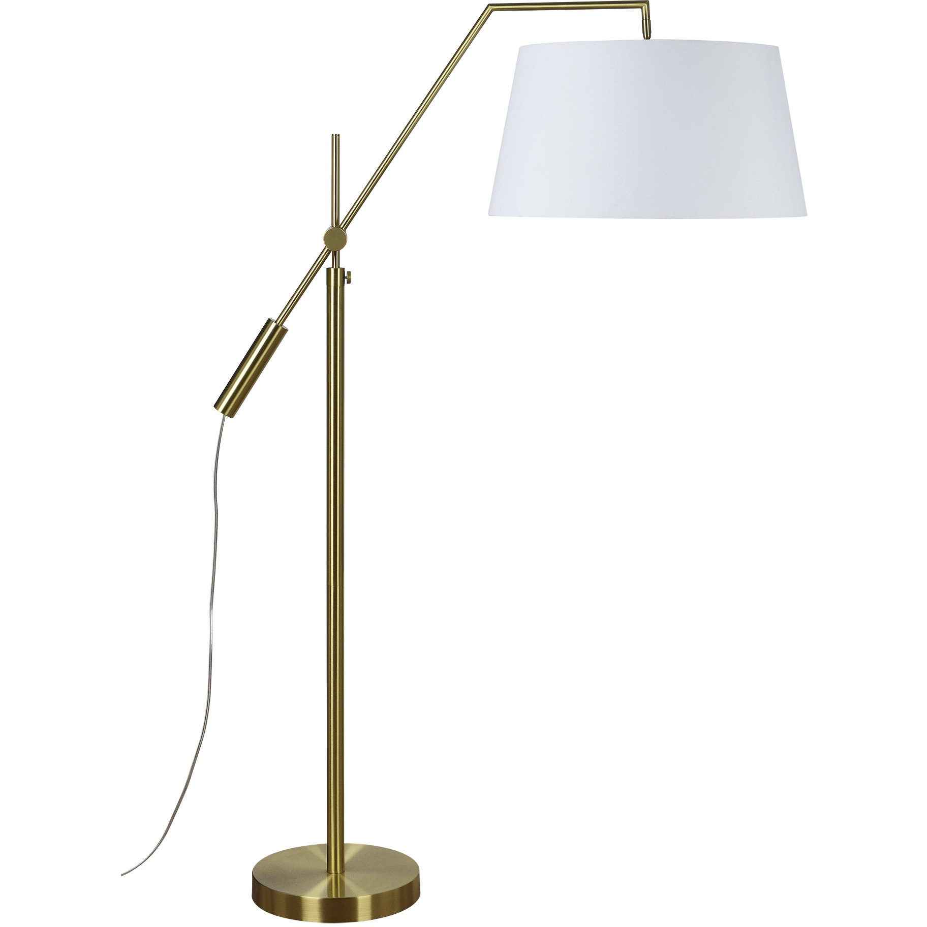 Claire 70 inch 100 watt Satin Brass Floor Lamp Portable Light