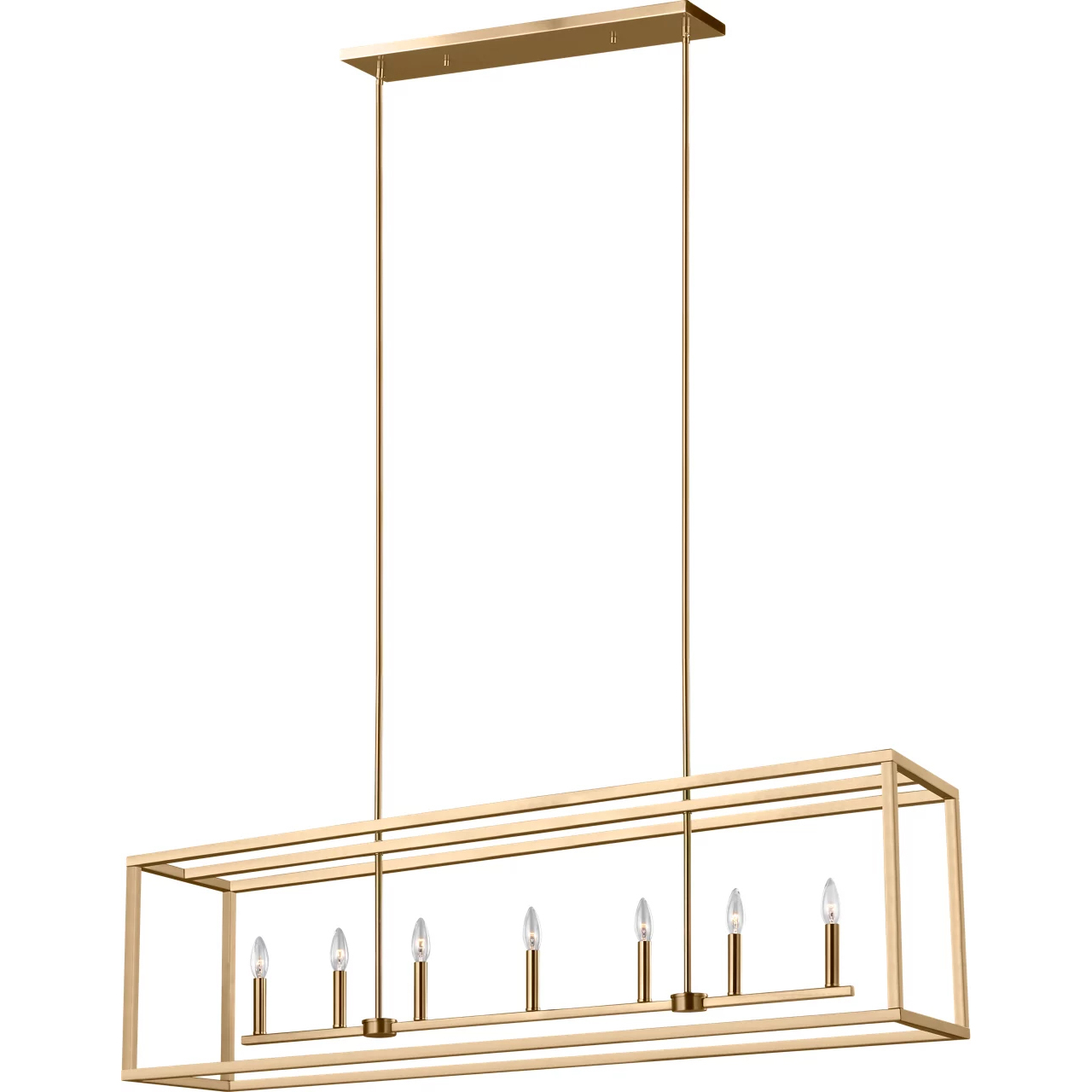 Moffet Street 7 Light 54 inch Satin Brass Island Pendant Ceiling Light