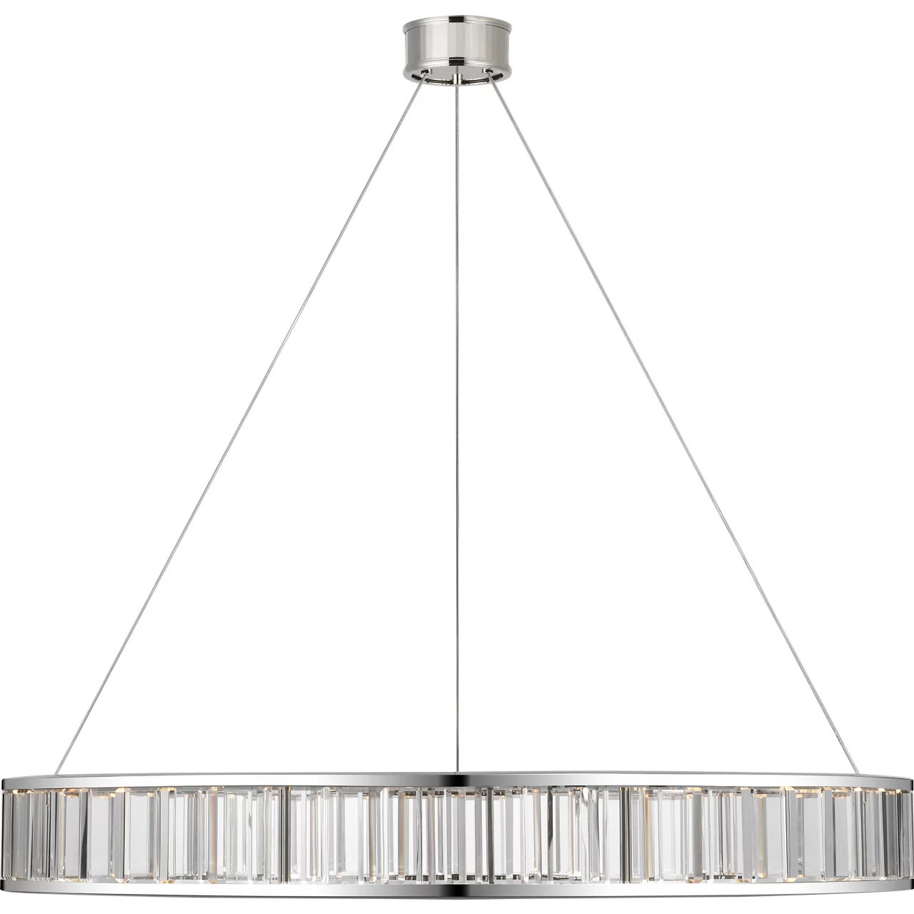 Chapman & Myers Iterna LED 40 inch Polished Nickel Ring Chandelier Ceiling Light in Crystal