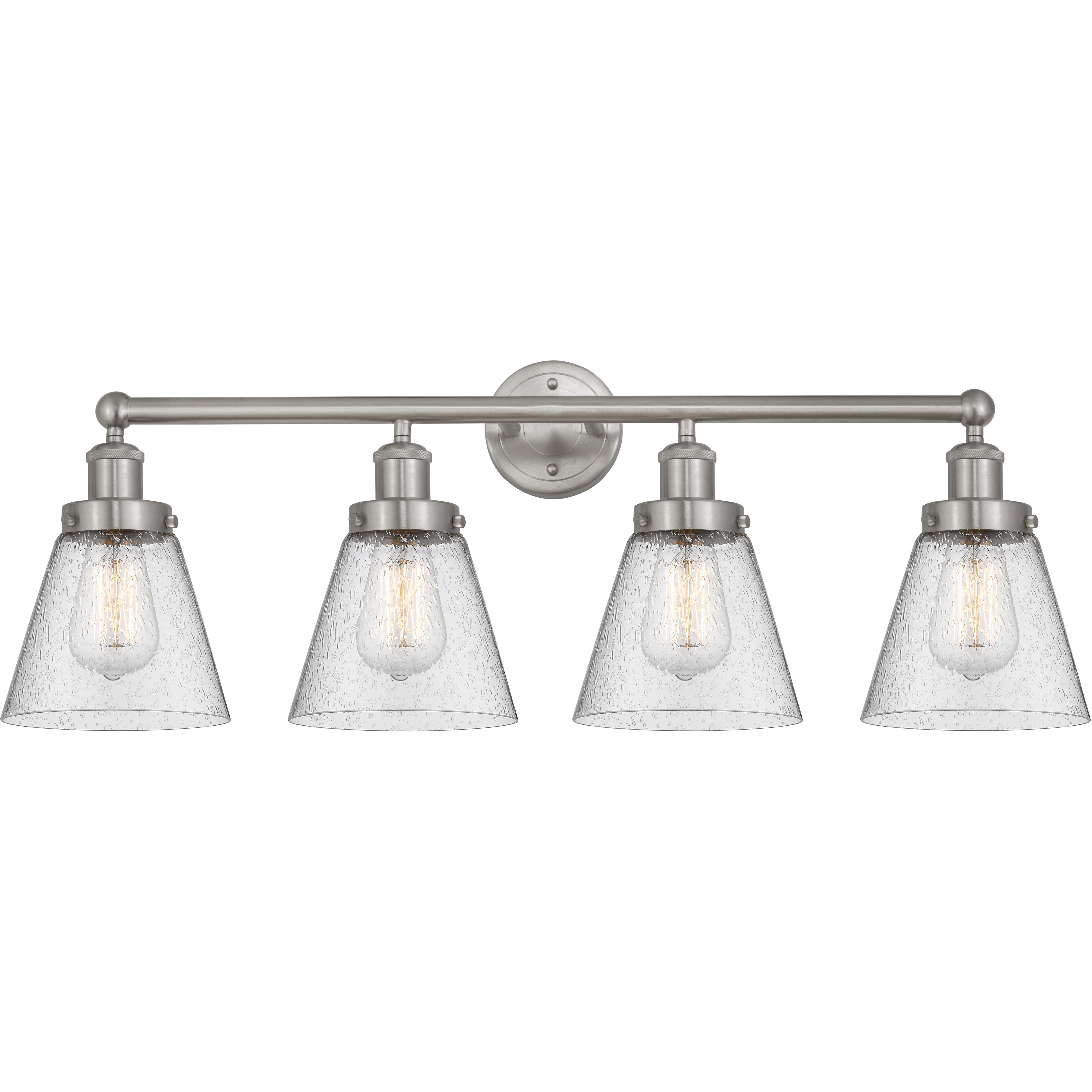 Cone 4 Light 33.5 inch Brushed Satin Nickel Bath Vanity Light Wall Light