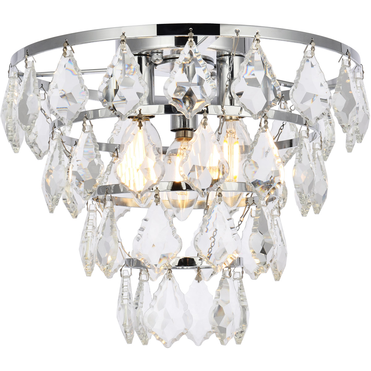 Ella 3 Light 12 inch Chrome Flush Mount Ceiling Light