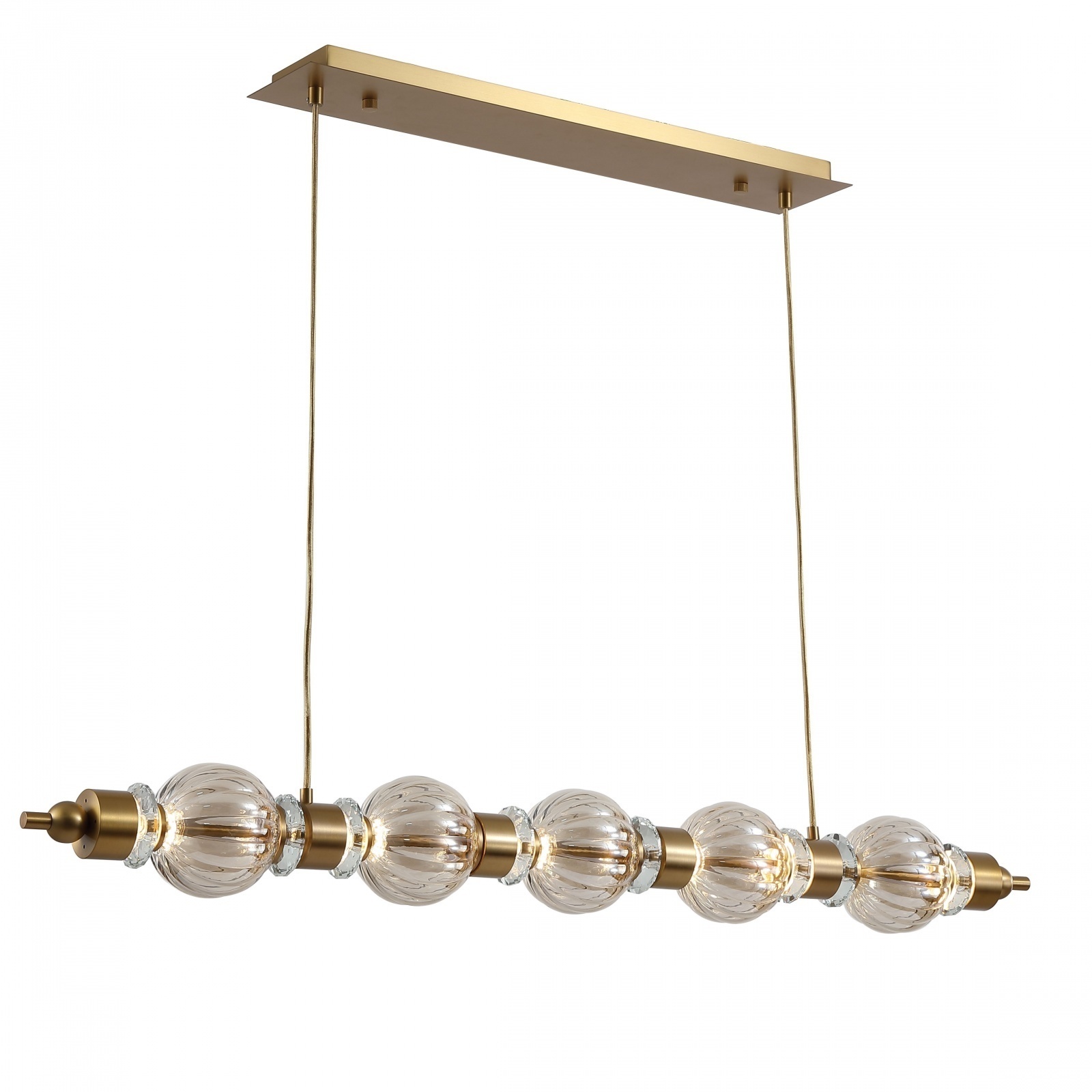 Avra Linear Pendant Ceiling Light in Aged Brass