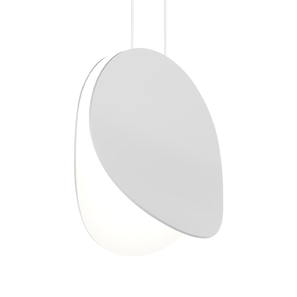 Malibu Discs LED 10 inch Satin White Pendant Ceiling Light in Standard Suspension