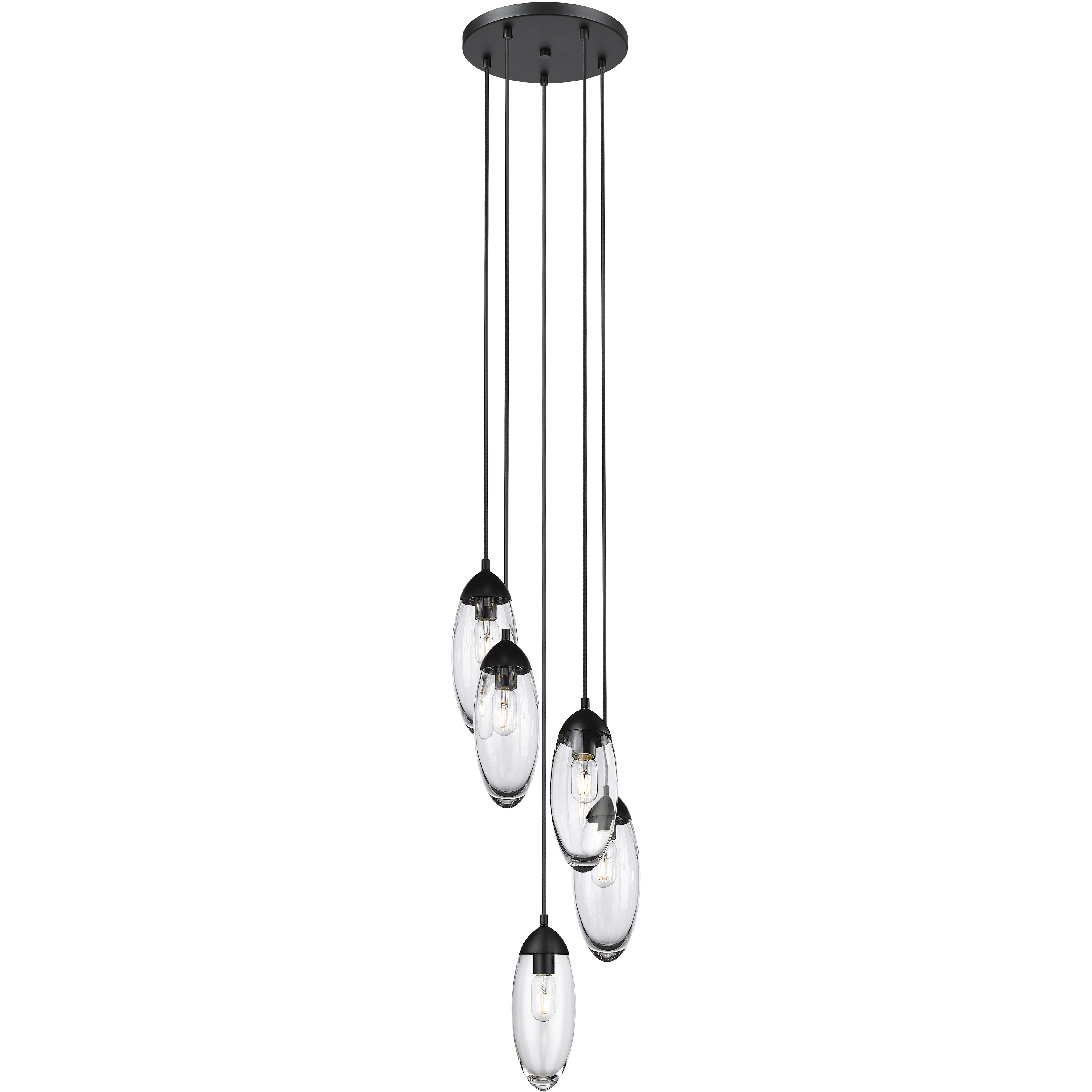 Arden 5 Light 12 inch Matte Black Chandelier Ceiling Light