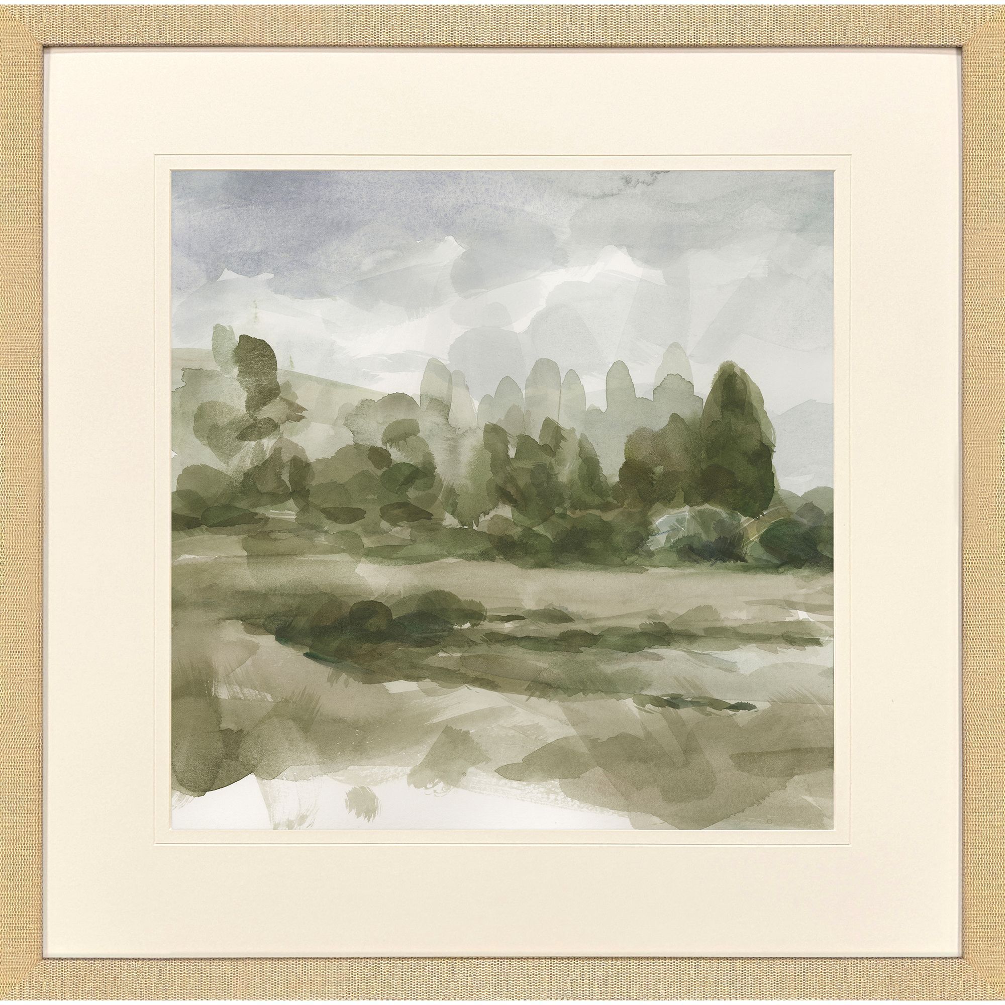 Path to the Mountain Green and Blue and White Framed Art, Propac