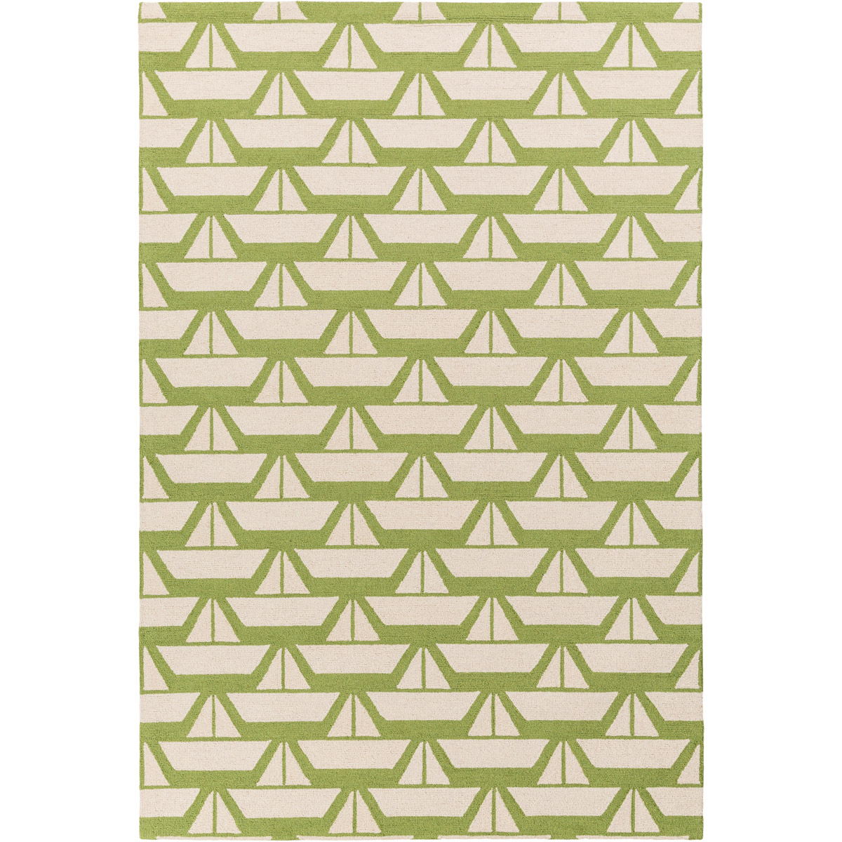 Tic Tac Toe 114 X 90 inch Green and Neutral Area Rug, Wool