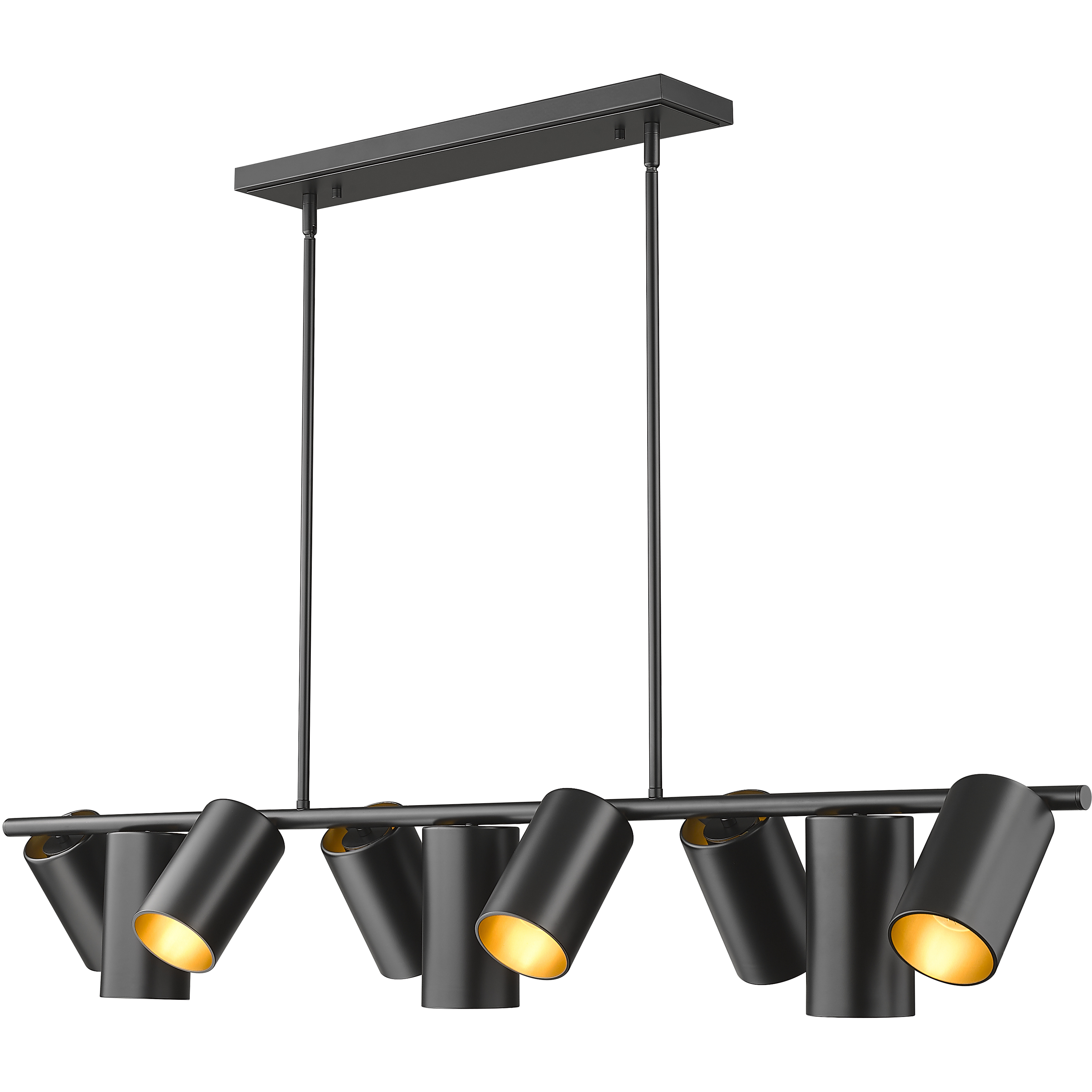 Lumina 9 Light 55 inch Matte Black Linear Chandelier Ceiling Light