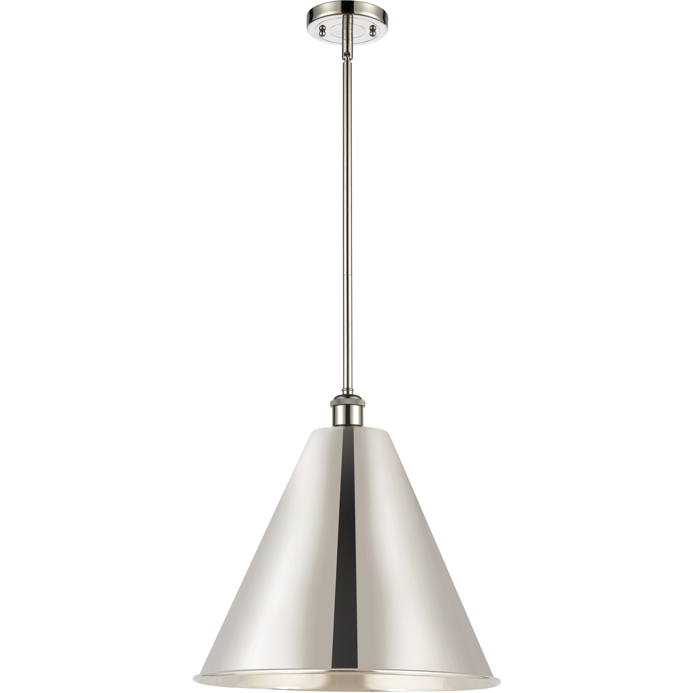 Ballston Cone 1 Light 16 inch Polished Nickel Pendant Ceiling Light