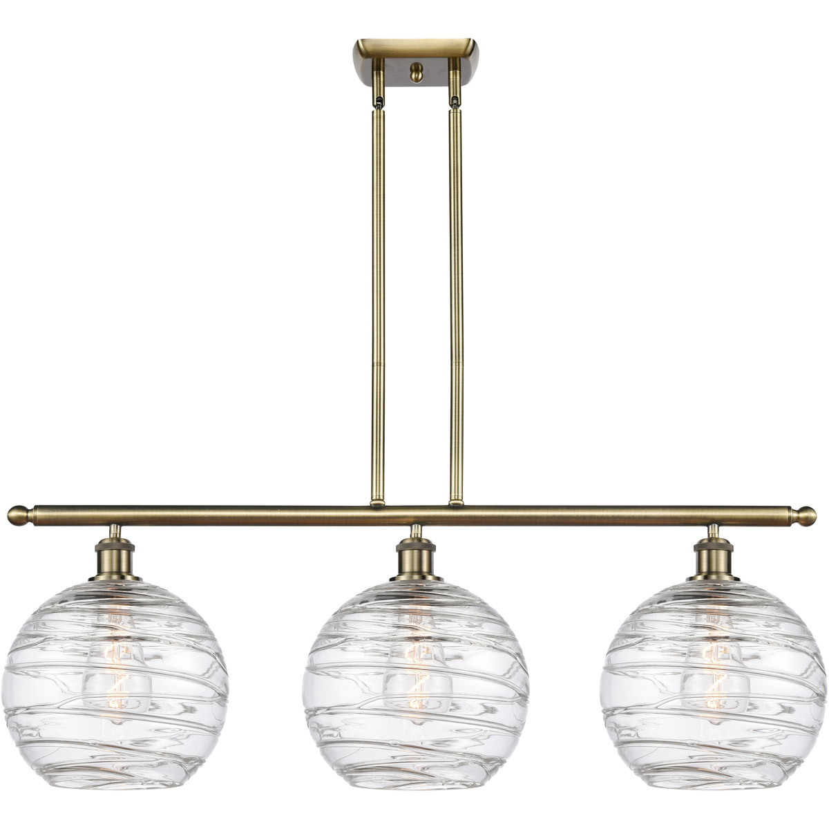 Ballston Deco Swirl LED 36.5 inch Antique Brass Island Light Ceiling Light