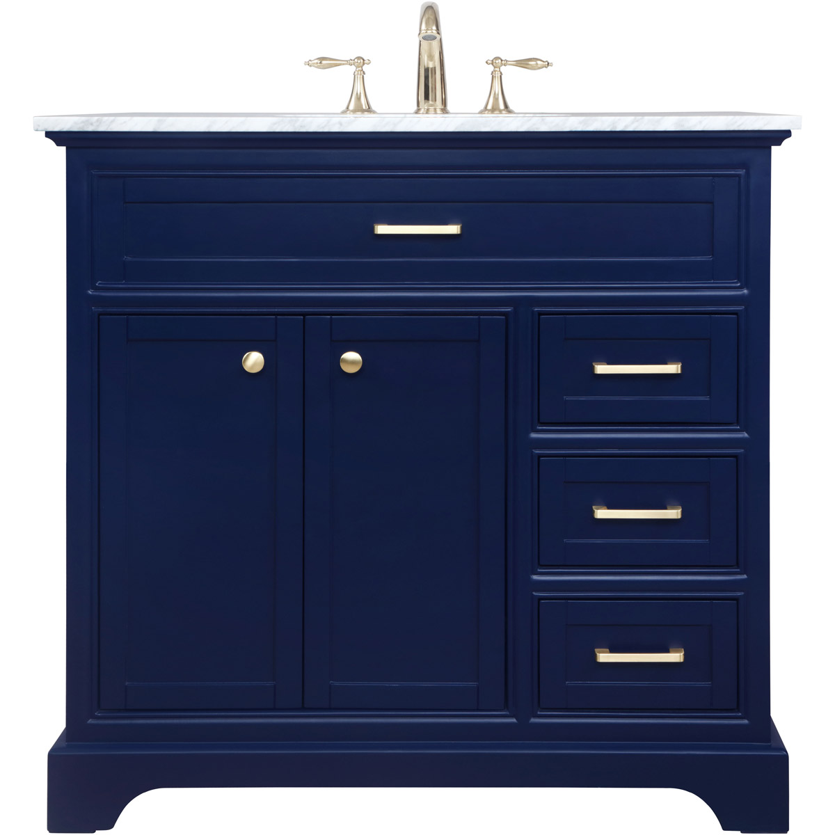 Americana 36 X 21.5 X 35 inch Blue Vanity Sink Set