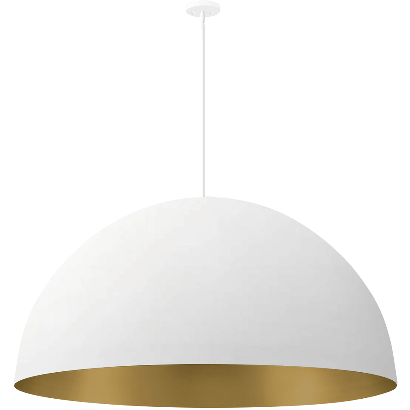 Elias 10 Light 59 inch Matte White with Champagne Gold interior Pendant Ceiling Light in 59" D x 59" W x 30.5" H, EVOLV