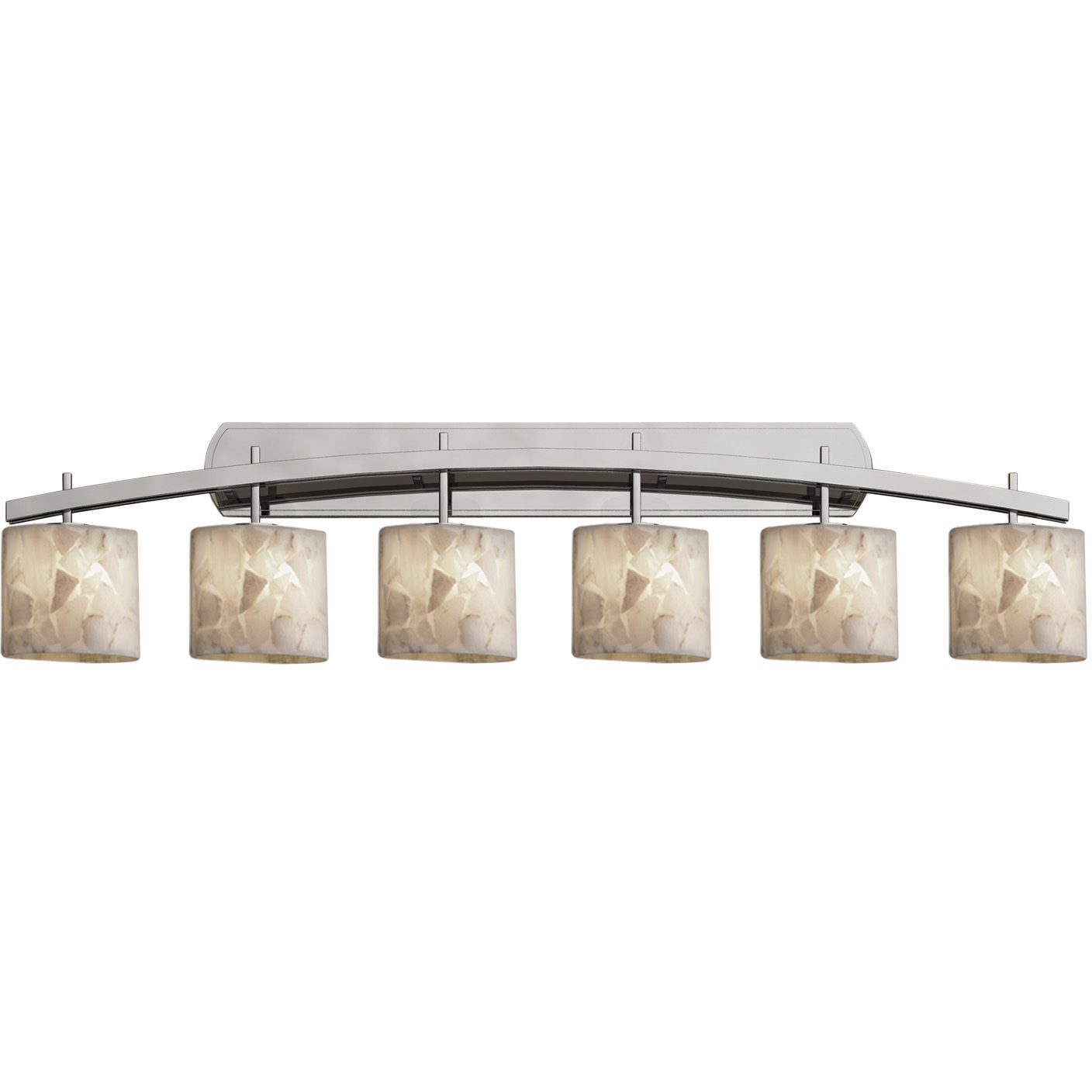 Alabaster Rocks 6 Light 56.5 inch Brushed Nickel Bath Bar Wall Light in Oval, Incandescent, Oval