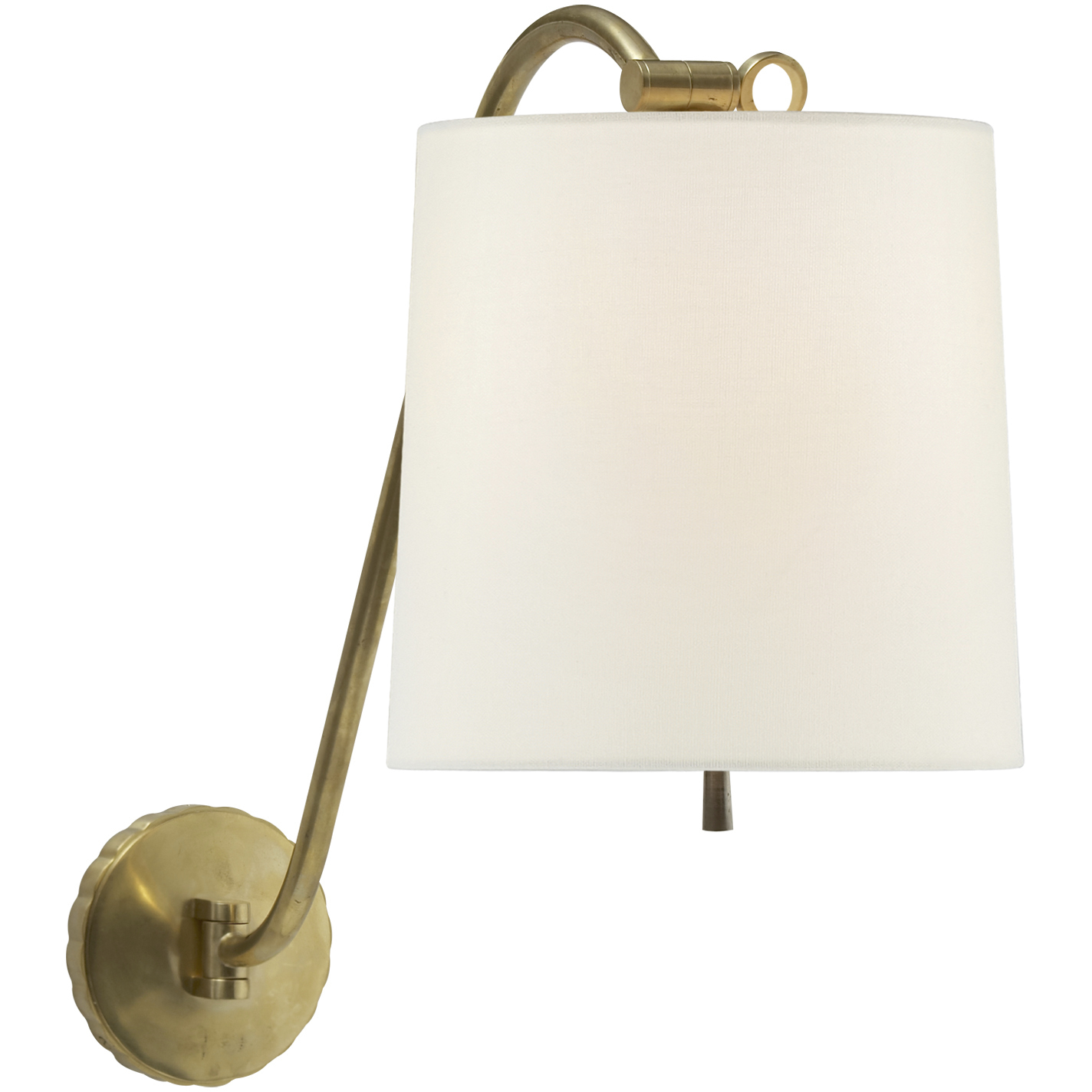 Barbara Barry Understudy 25 inch 60 watt Soft Brass Swing Arm Sconce Wall Light in Linen