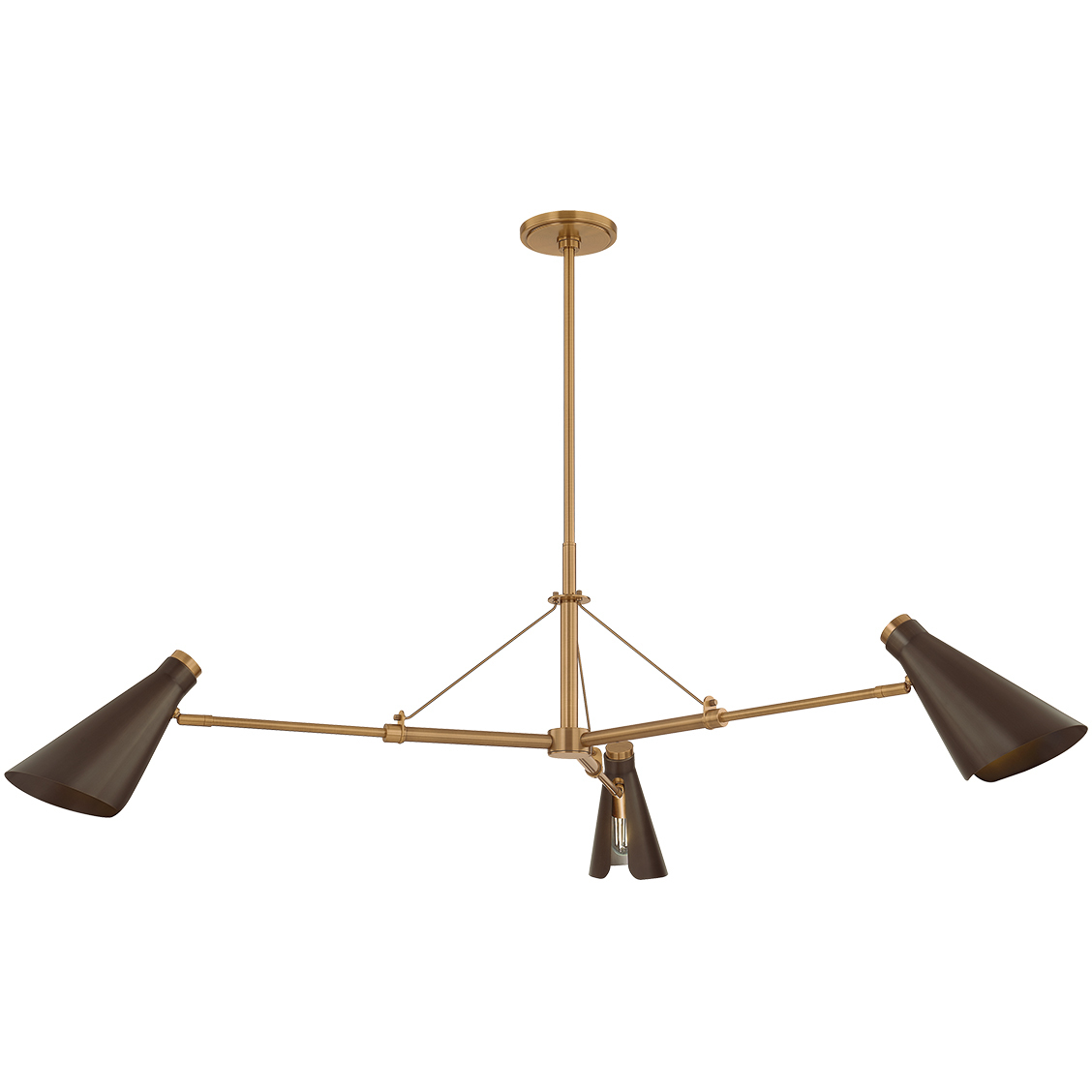 Andersen 3 Light 49.5 inch Patina Brass/Bronze Chandelier Ceiling Light