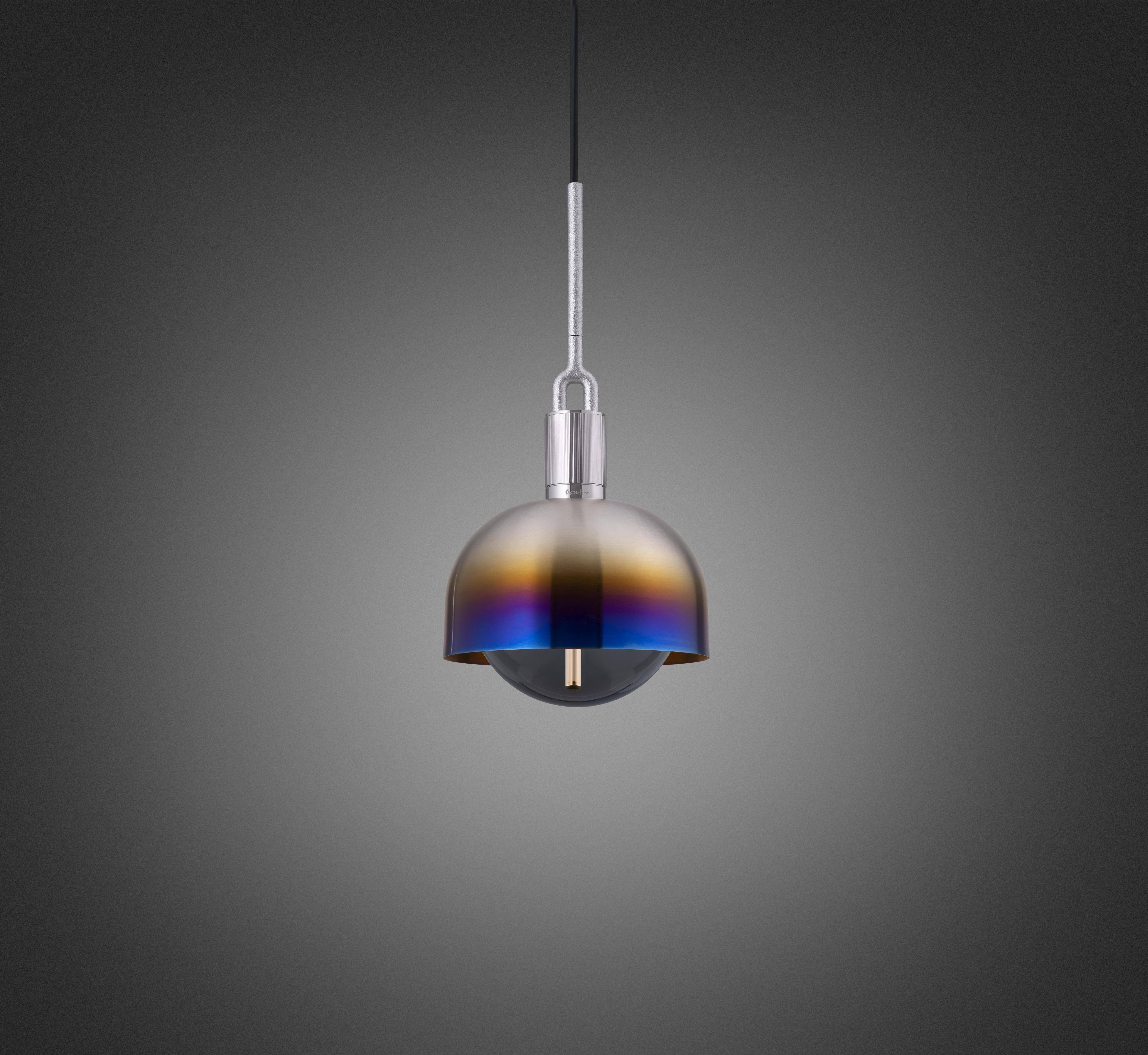 Forked LED 7.87 inch Burnt Steel Pendant Ceiling Light