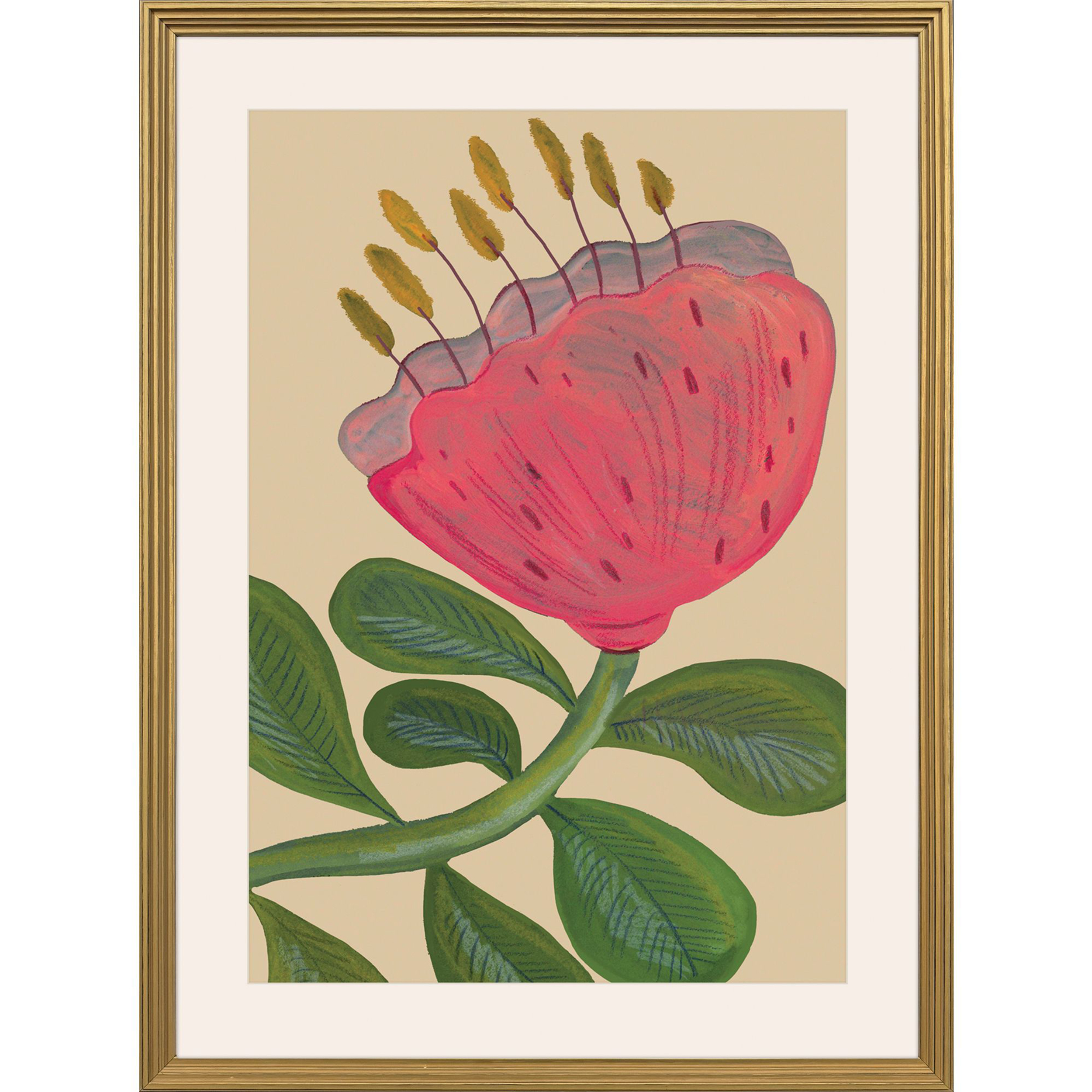 Bright Petals Green and Multi and Pink and Turquoise Framed Art