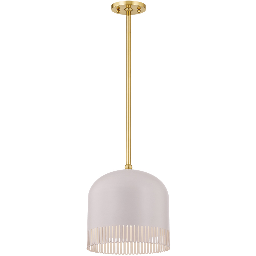 Liba 1 Light 9.75 inch Aged Brass/Soft Peignoir Pendant Ceiling Light
