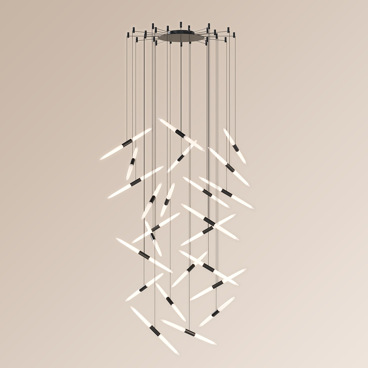 Ballet LED 48.5 inch Satin Black Chandelier Ceiling Light