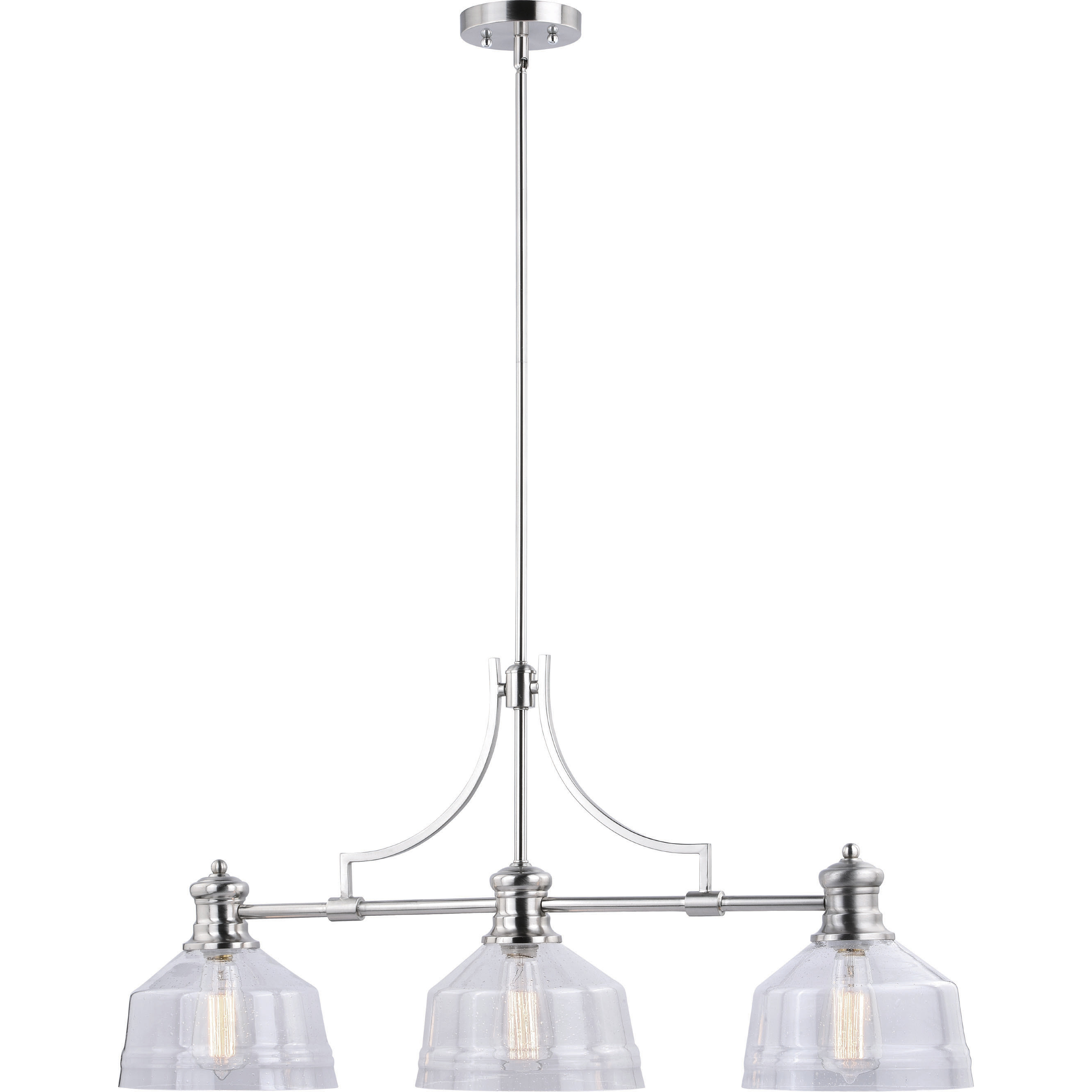 Beloit LED 36.5 inch Satin Nickel Linear Chandelier Ceiling Light