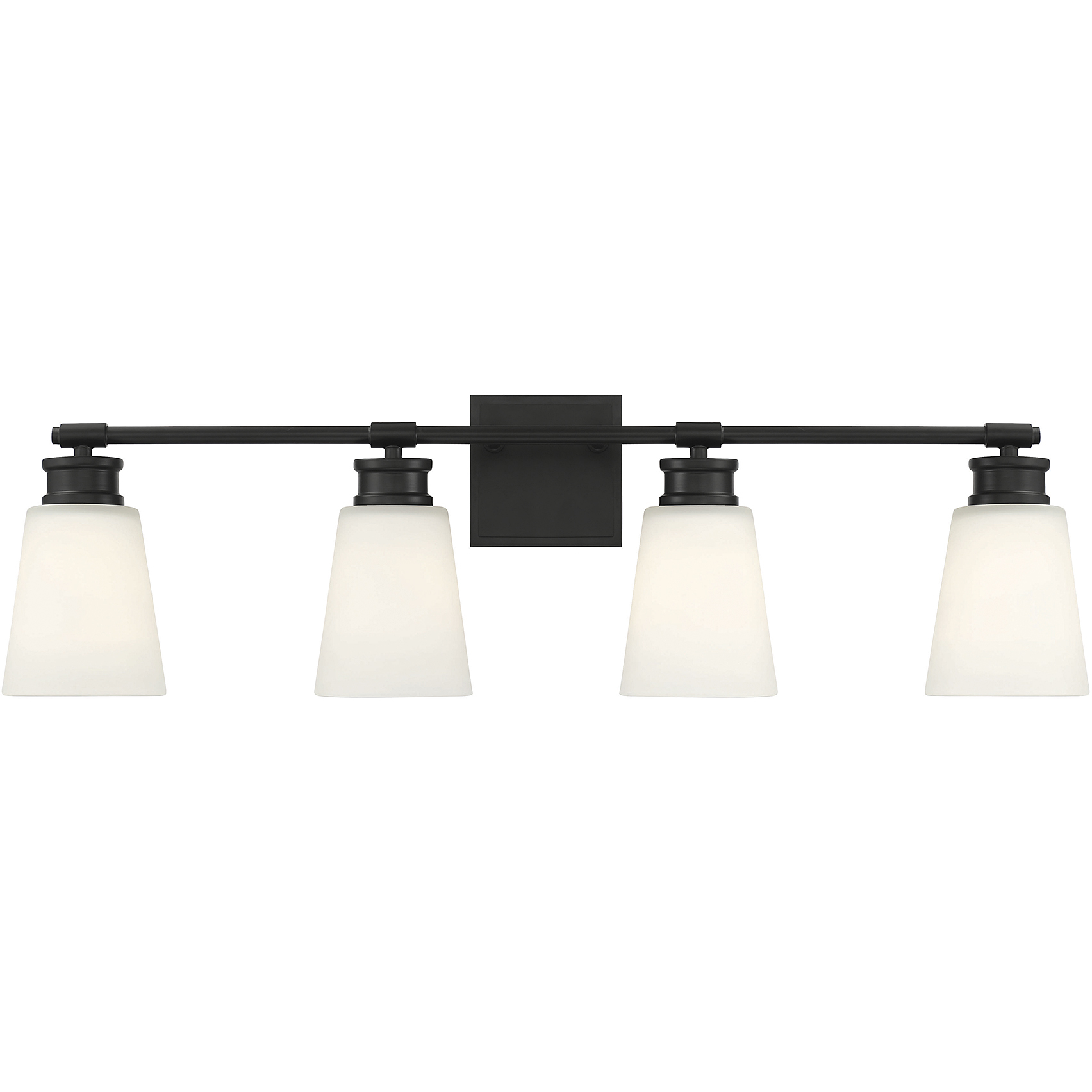 Contemporary 4 Light 31 inch Matte Black Bathroom Vanity Light Wall Light