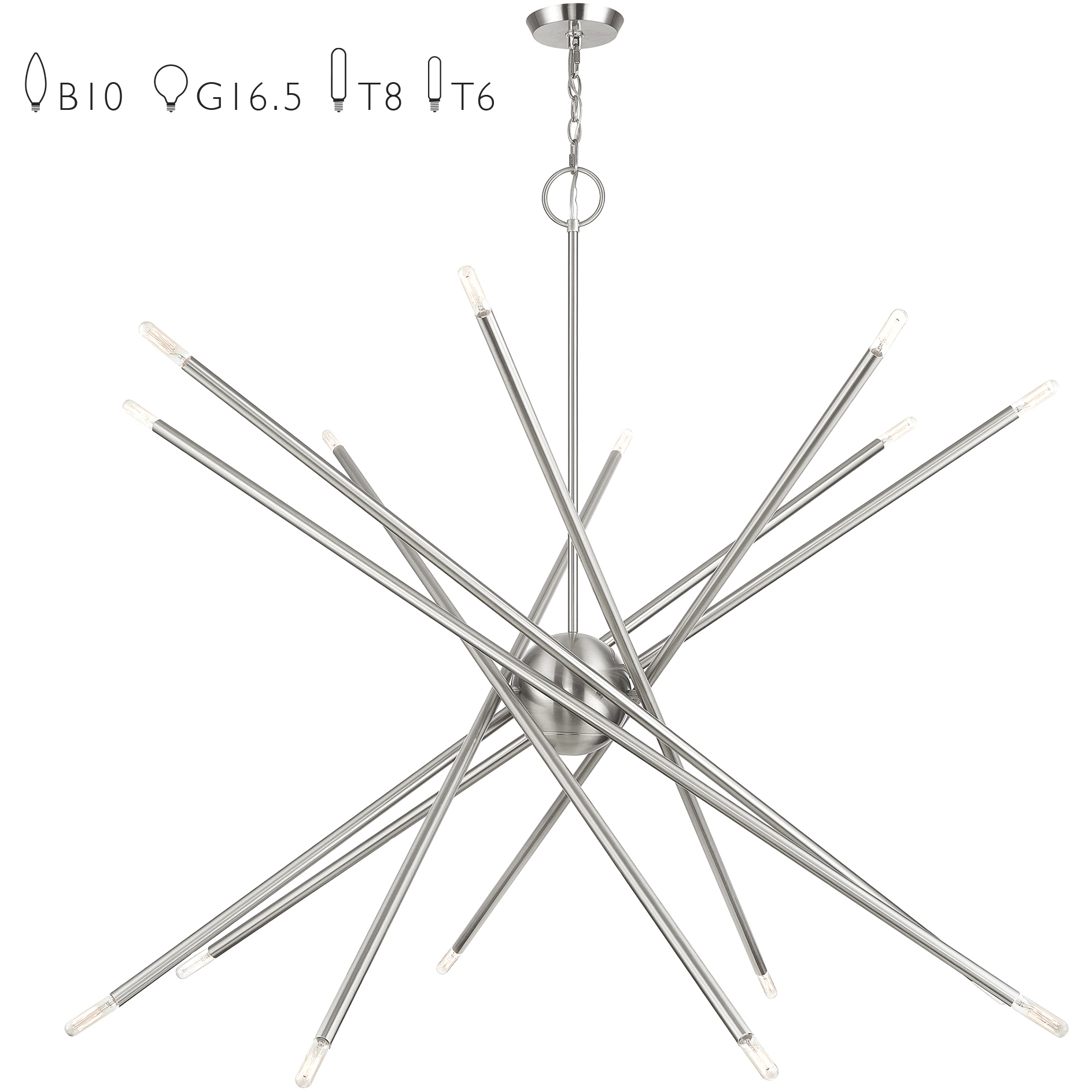 Soho 16 Light 50 inch Brushed Nickel Foyer Chandelier Ceiling Light