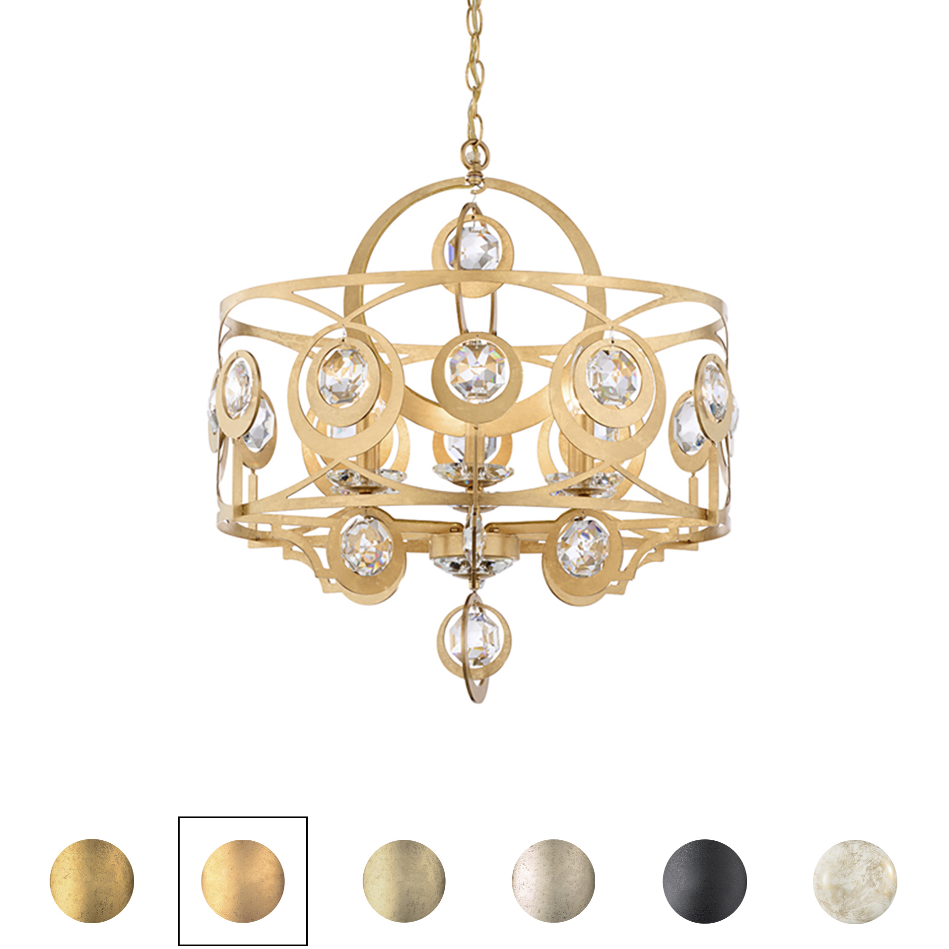 Signature Gwendolynn 6 Light 25 inch White Gold Chandelier Ceiling Light