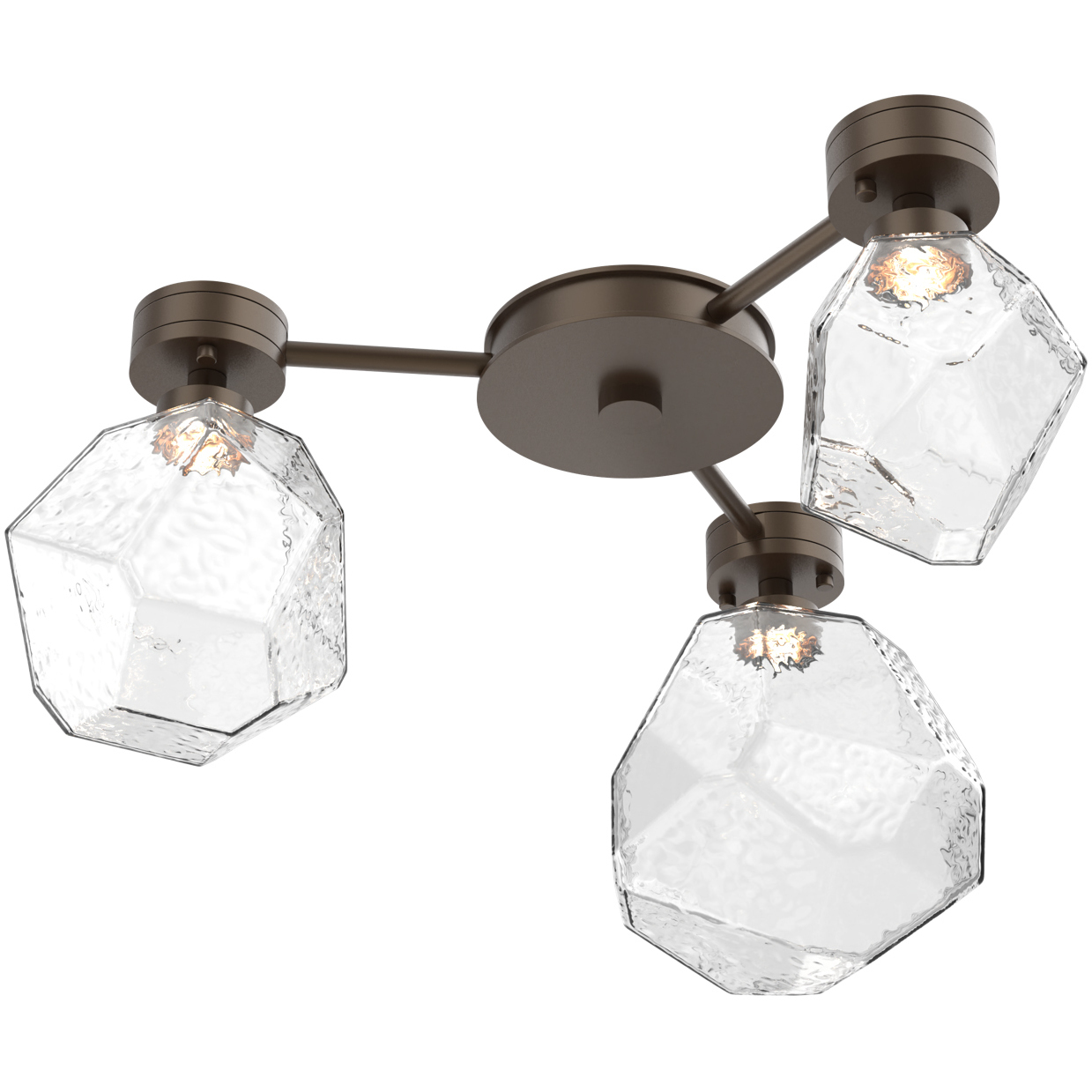 Hub Ceiling Gem LED 24 inch Flat Bronze Hub & Spoke Ceiling Light in 3000K LED, Clear