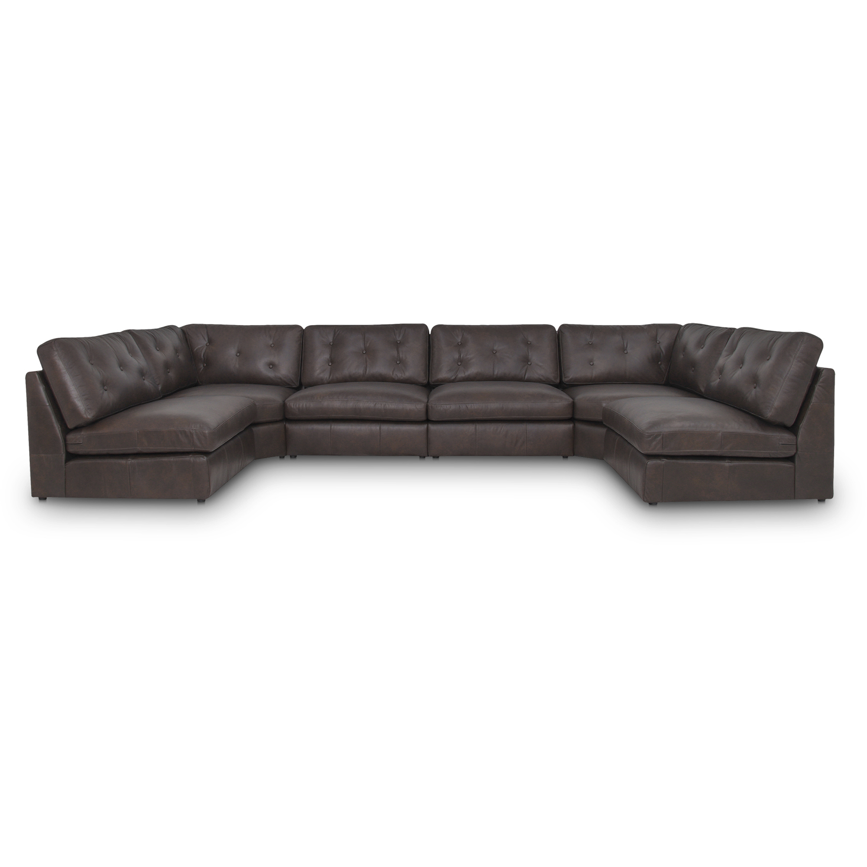 Thurlow Brown Modular Armless Sectional, U Shaped