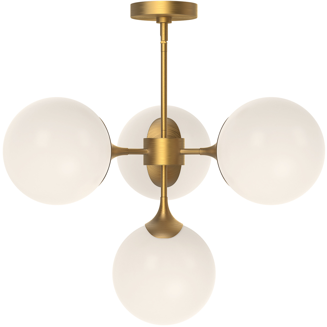 Alora Mood Nouveau 4 Light 26 inch Aged Gold Chandelier Ceiling Light