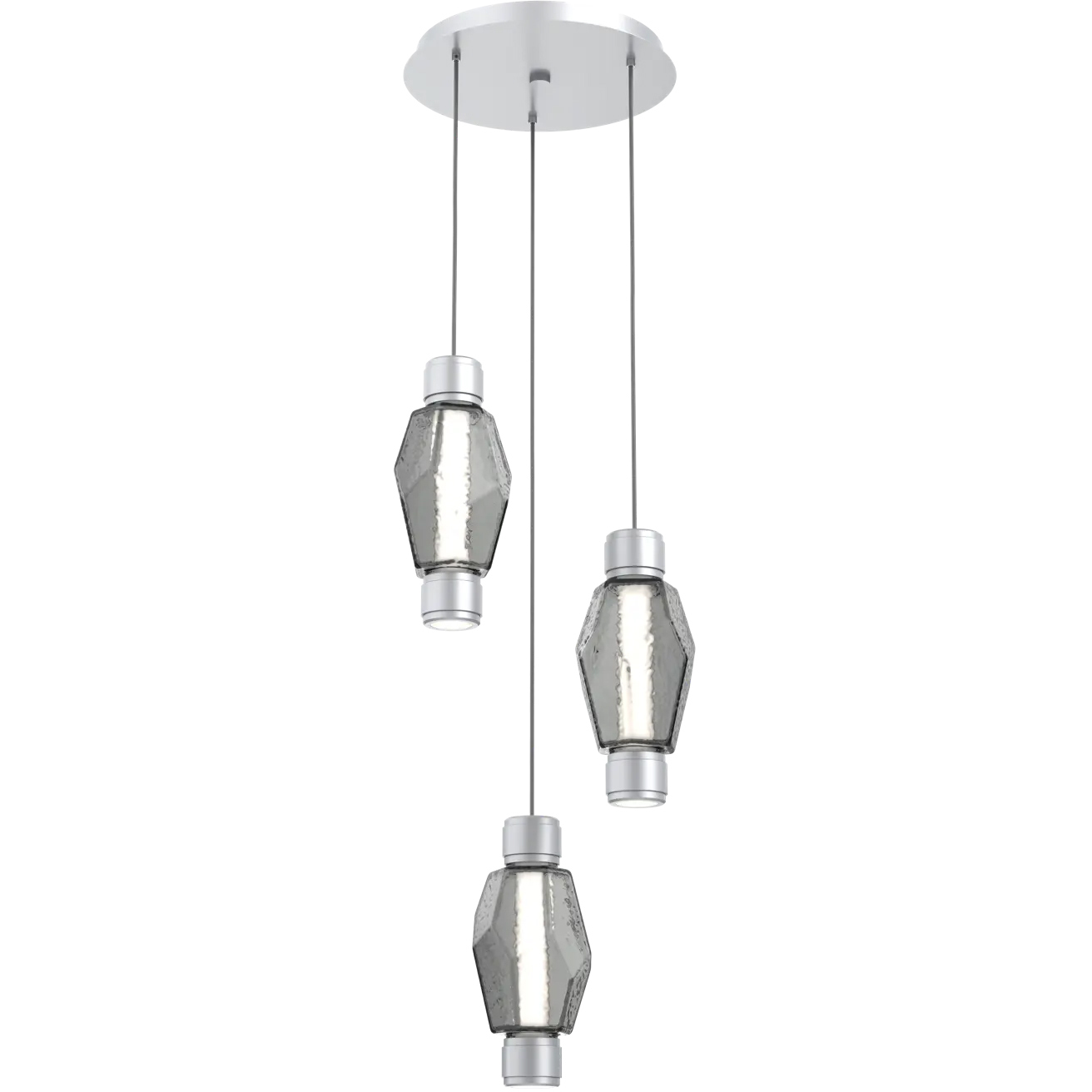 Gem Mandrel LED 18.9 inch Classic Silver Multi-Pendant Ceiling Light