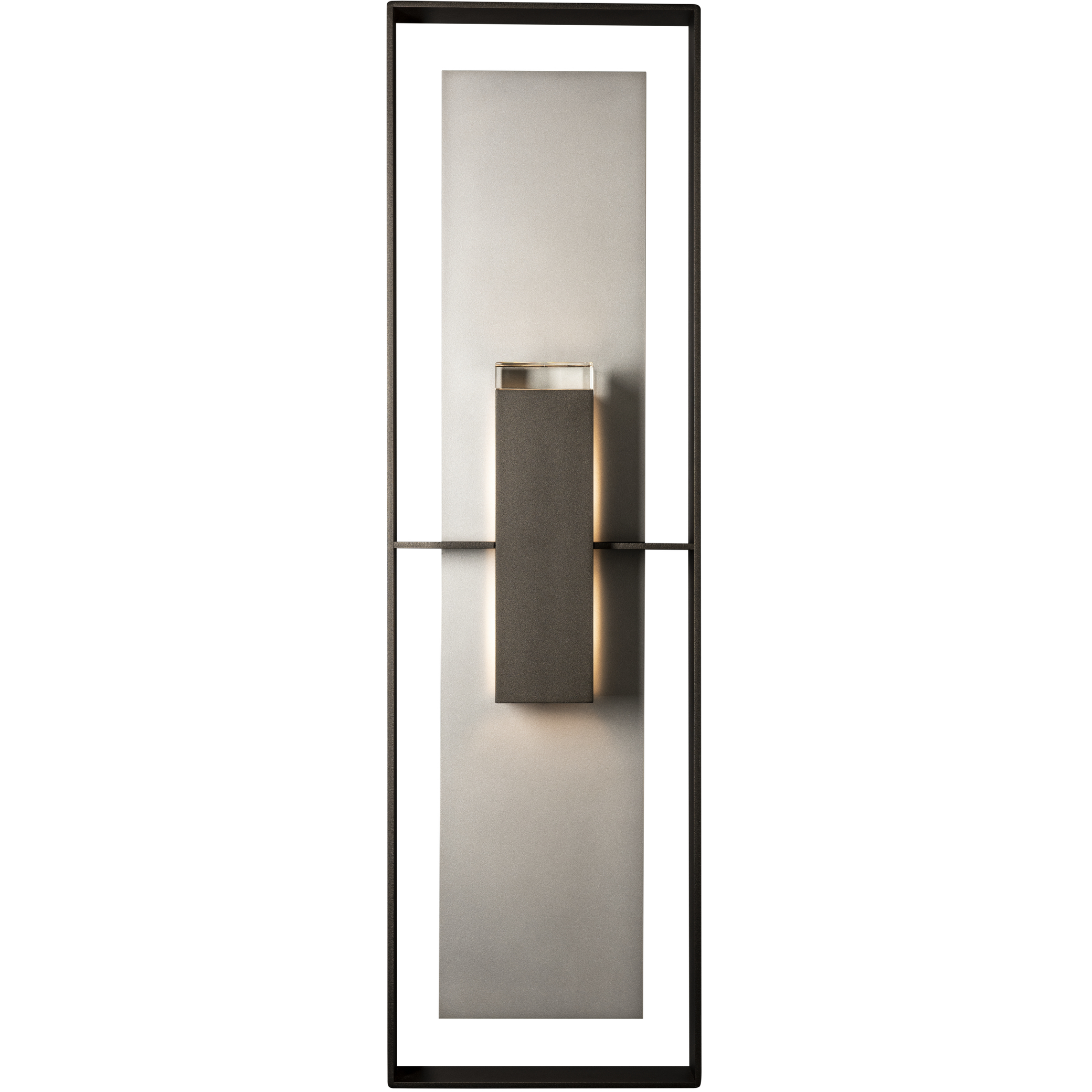 Shadow Box 2 Light 45 inch Coastal Natural Iron/Coastal Bronze Outdoor Sconce, Extra Tall